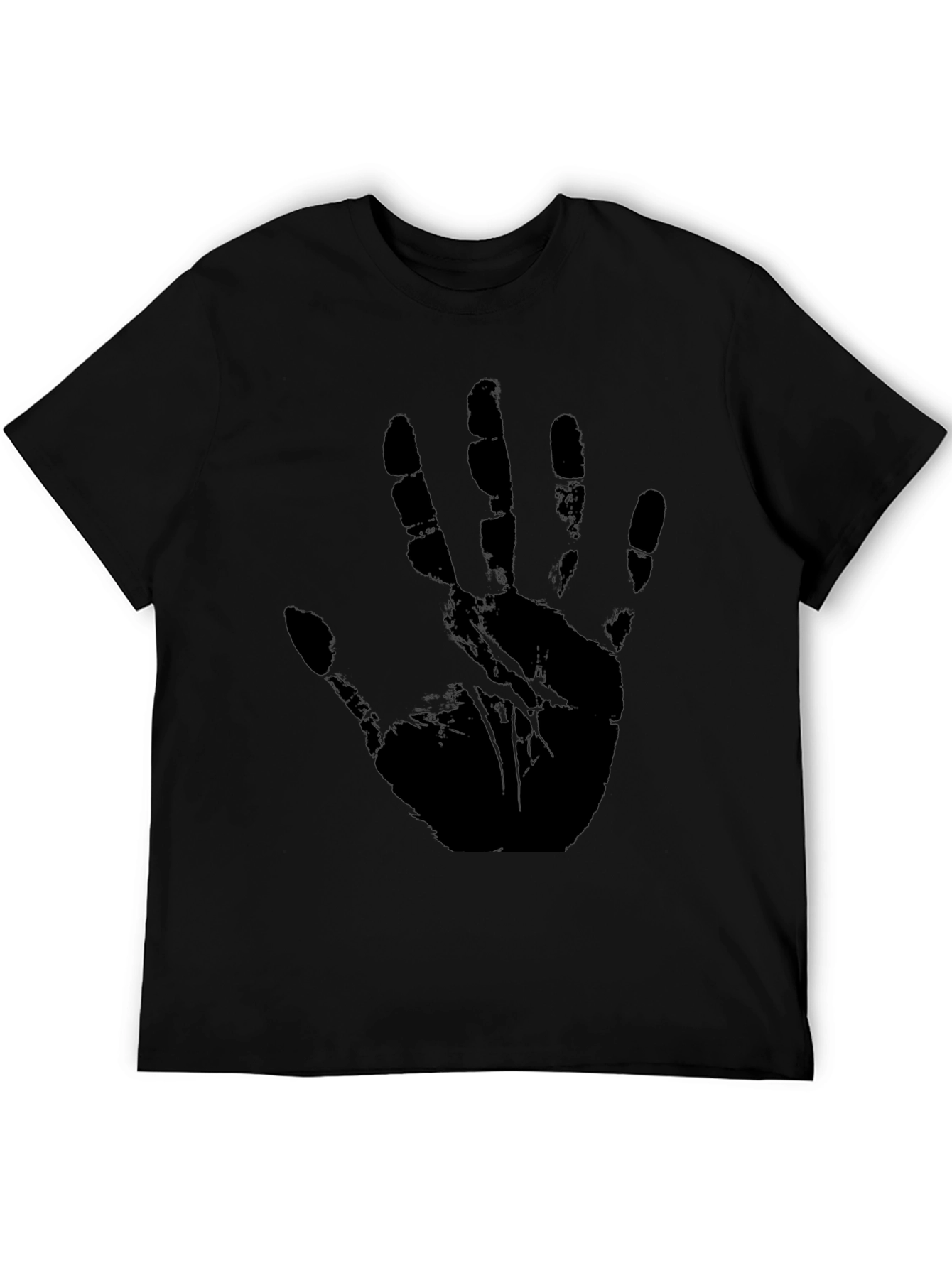 Black Handprint Graphic T-Shirt - Unisex Black Tee view 5