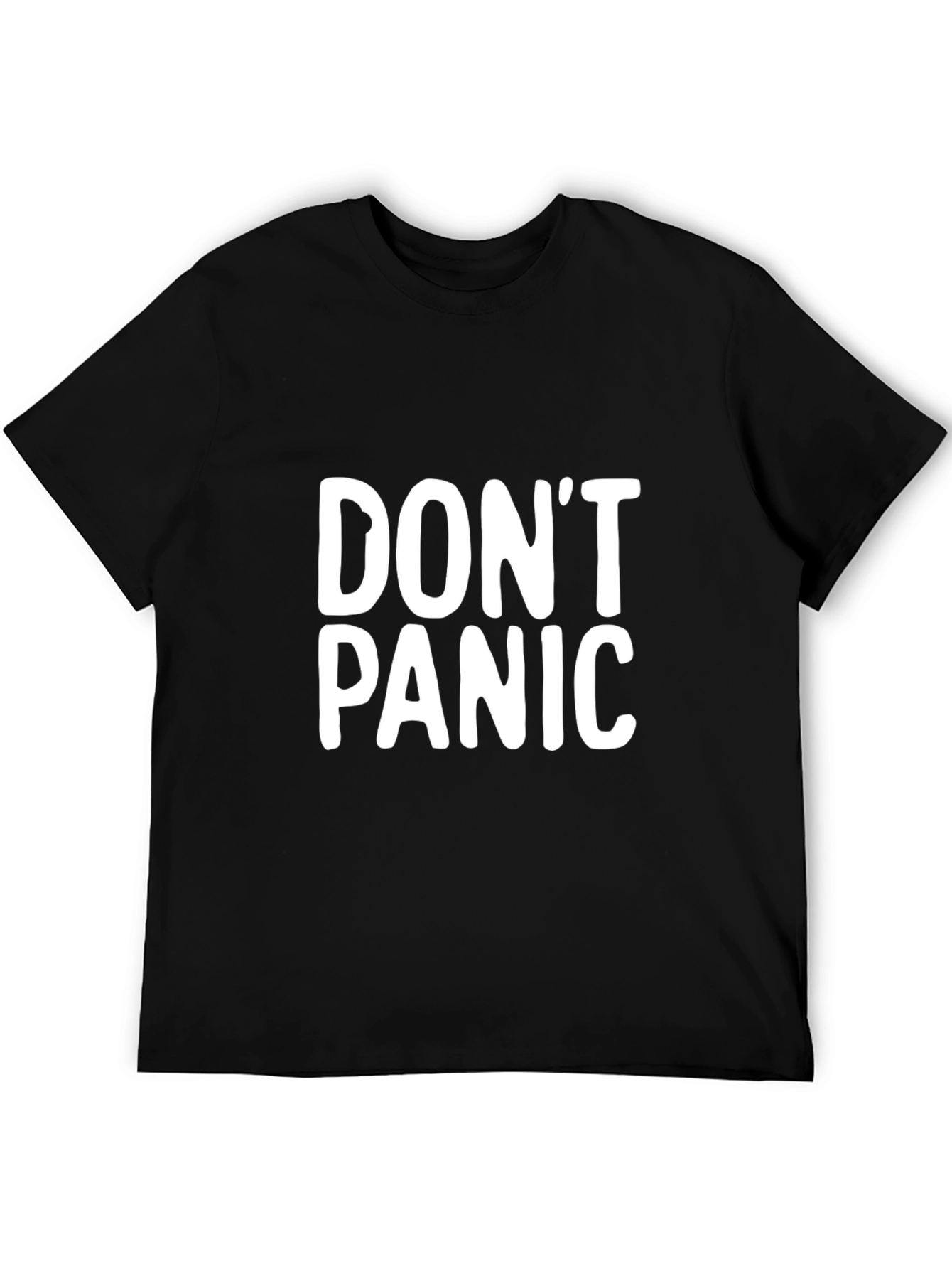 Black Don't Panic T-Shirt - Relaxed Cotton Tee view 5
