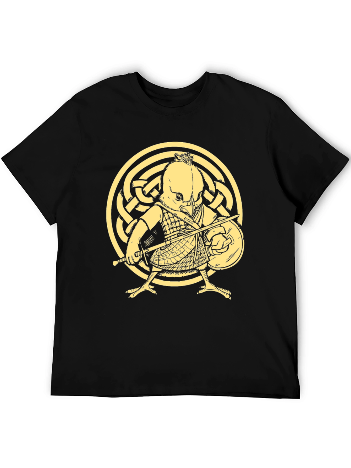 Black Black T-Shirt with Warrior Chicken Graphic view 5