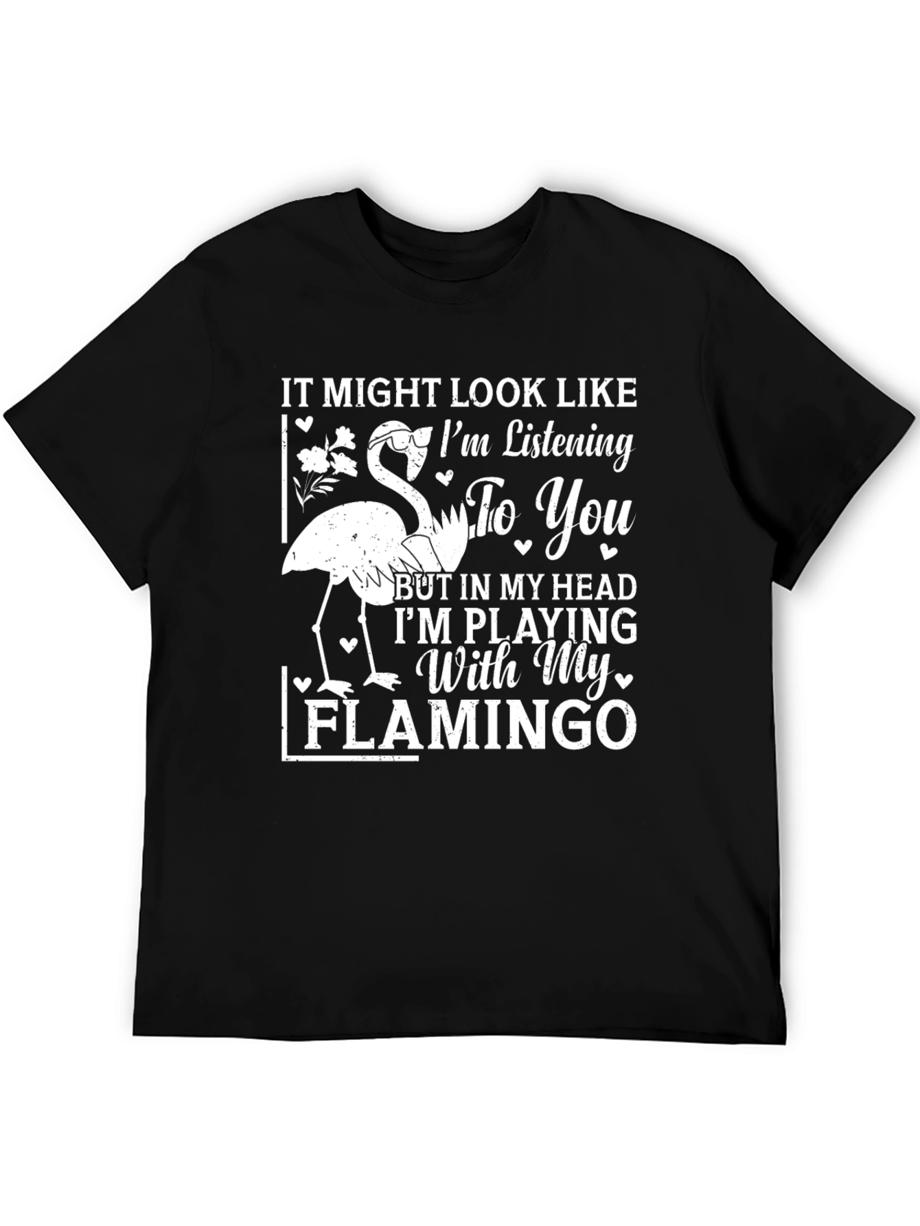 Black Flamingo Lover T-Shirt - Funny Graphic Tee view 5