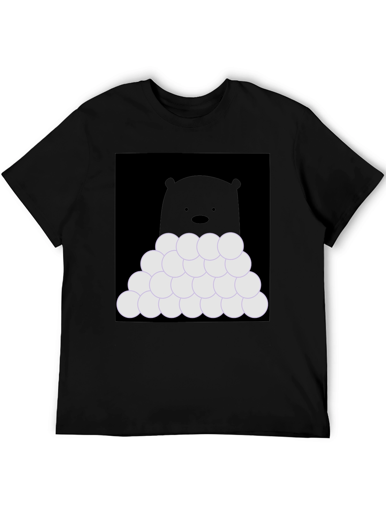 Black Bear with Snowballs T-Shirt - Soft Cotton Tee view 5