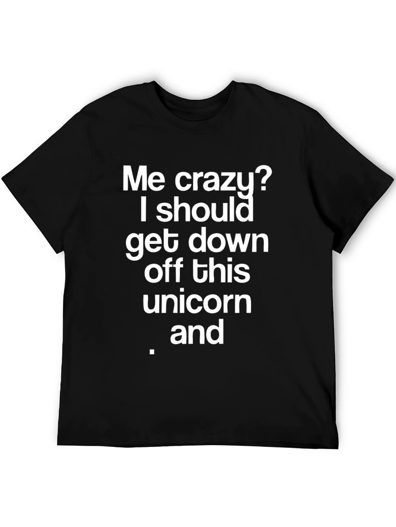 Black Crazy Unicorn Graphic Tee - Black Cotton T-Shirt view 5