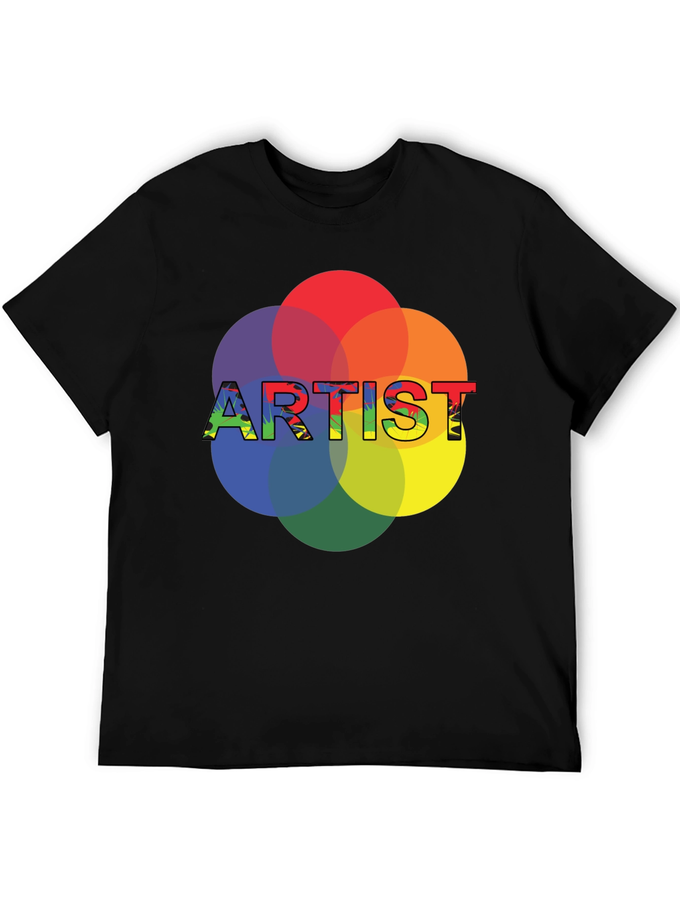 Black Artist Color Wheel Graphic Tee - Creative Expression T-Shirt view 5