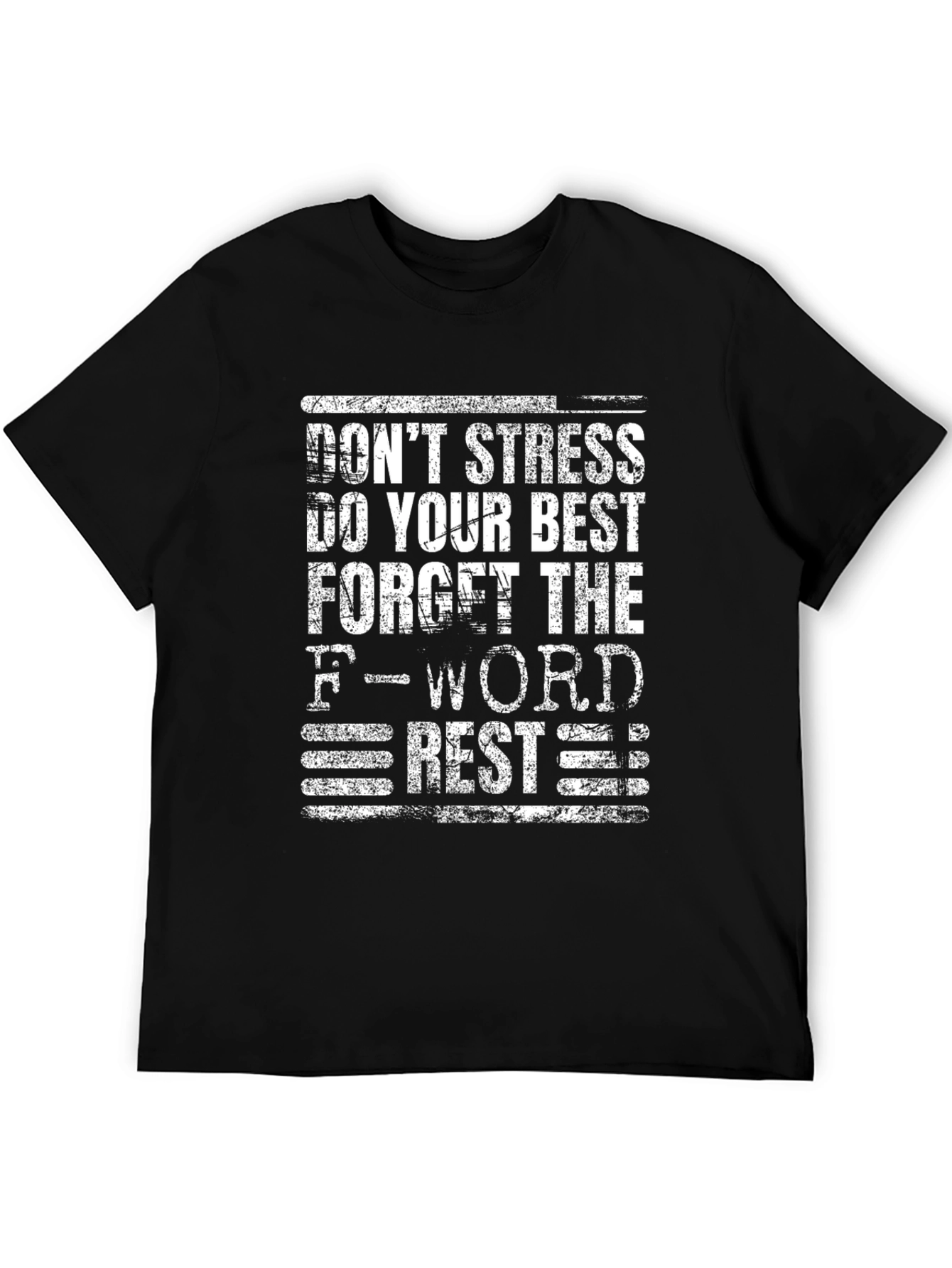 Black Don't Stress Graphic Tee - Black Cotton Blend view 5