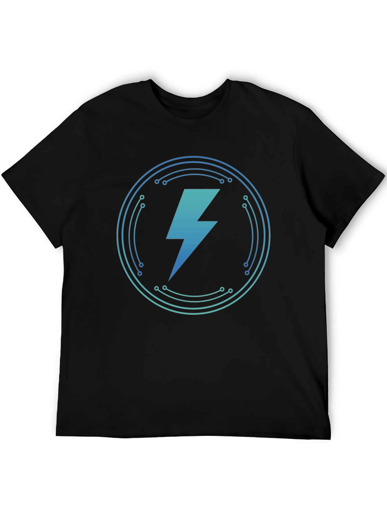Black Electric Bolt Graphic T-Shirt - Stylish Black Tee view 5