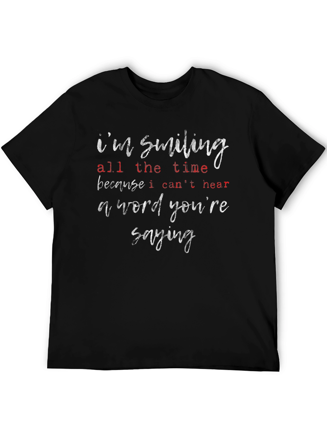 Black Humorous I'm Smiling T-Shirt view 5