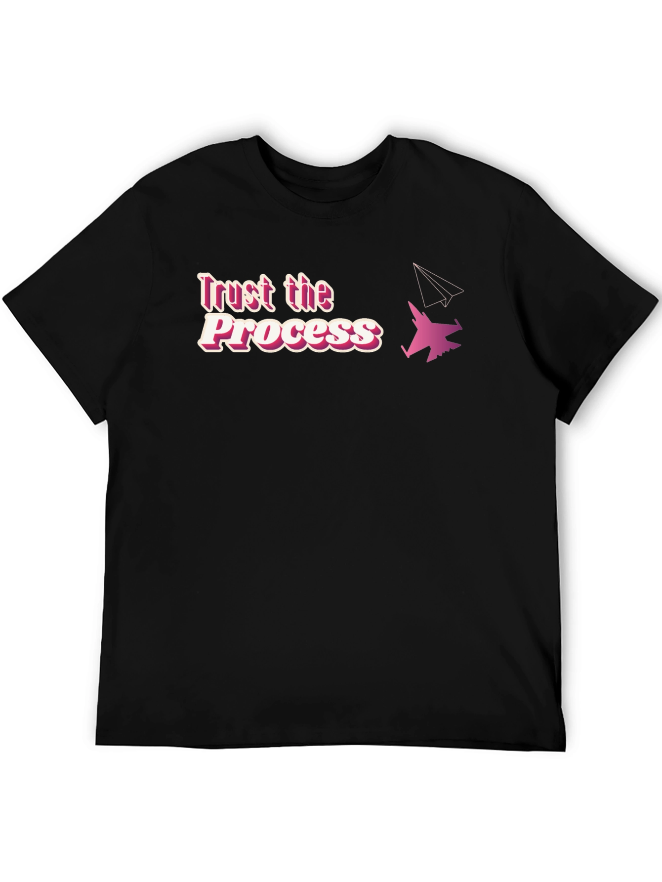 Black Trust the Process T-Shirt - Aviation Design view 5