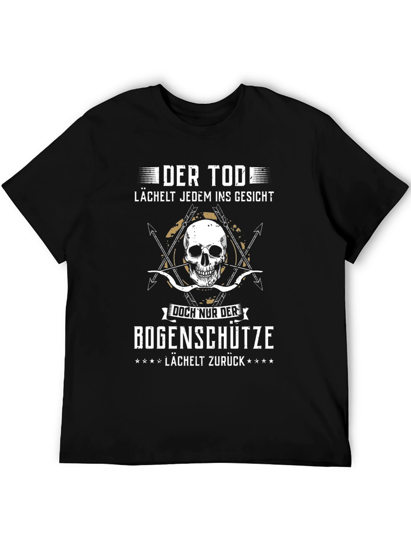 Black Der Tod Bogenschütze T-Shirt: Death Smiles Back view 5