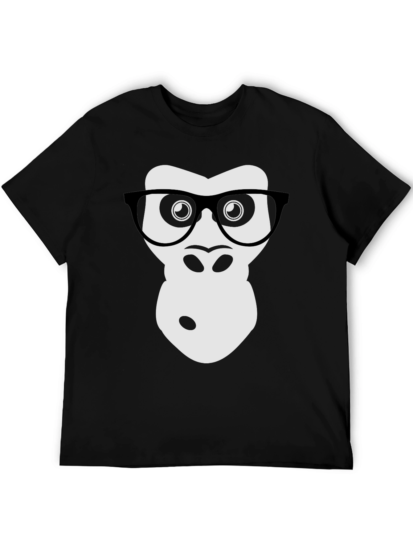 Black Geek Gorilla Graphic Tee - Cool Animal Shirt view 5