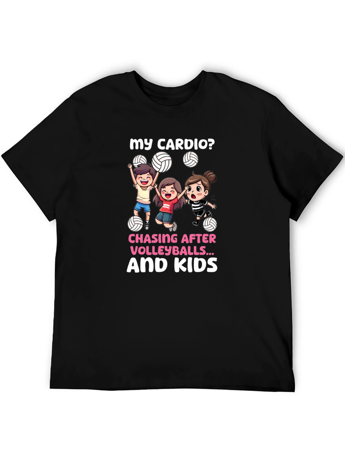 Black Volleyball Mom Cardio T-Shirt view 5