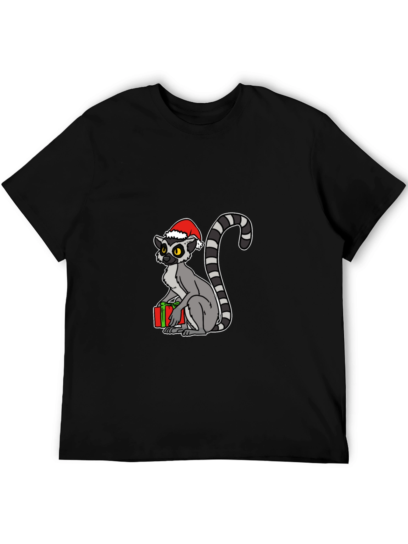 Black Holiday Lemur Graphic T-Shirt view 5