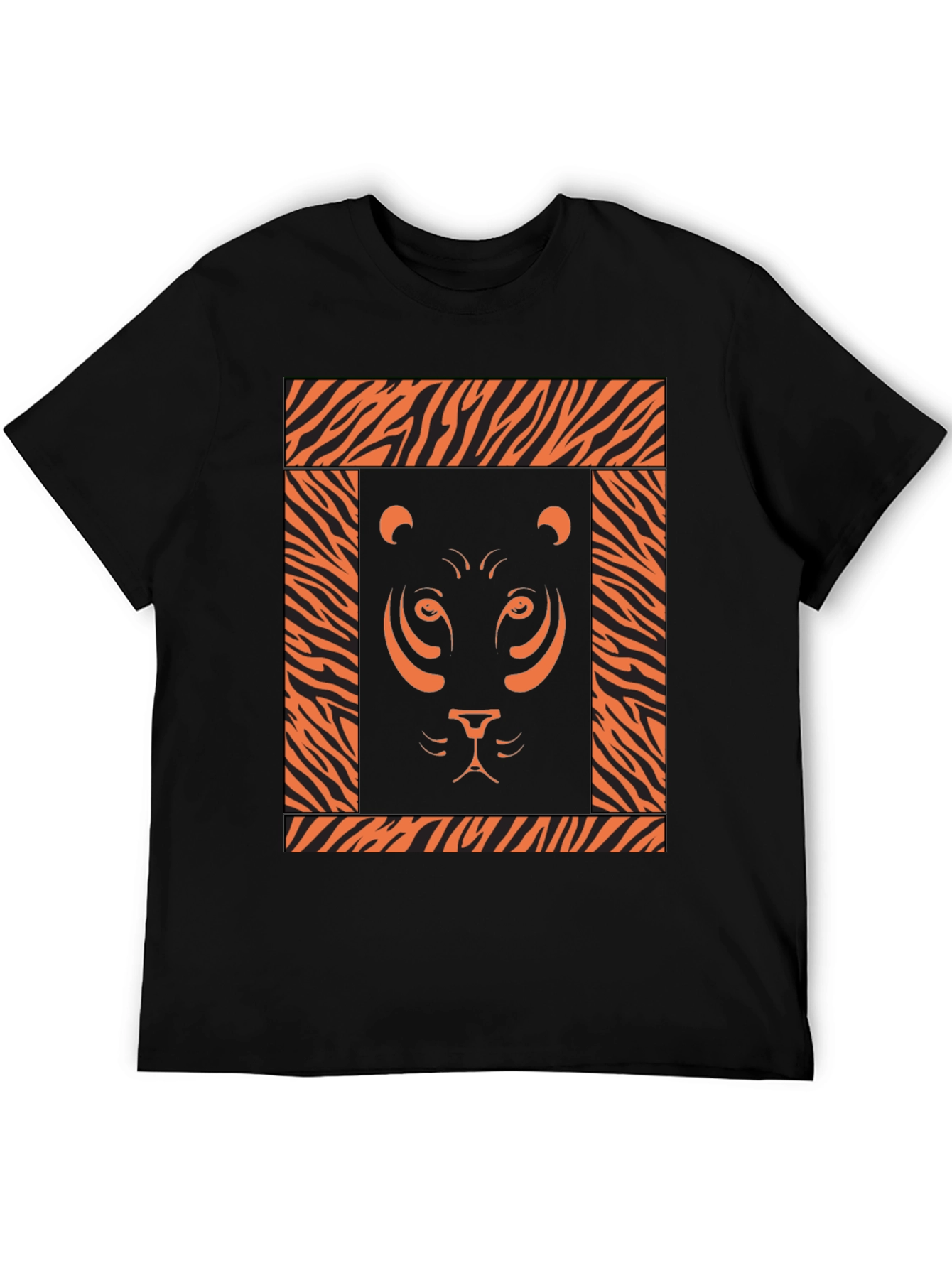 Black Tiger Graphic Print Black T-Shirt view 5