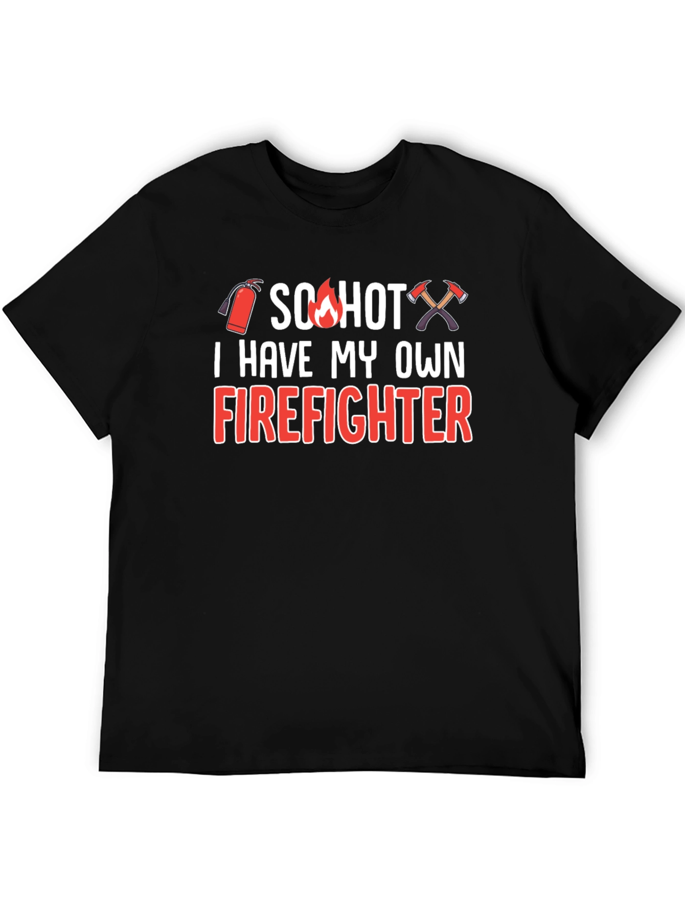 Black So Hot Firefighter Graphic T-Shirt view 5