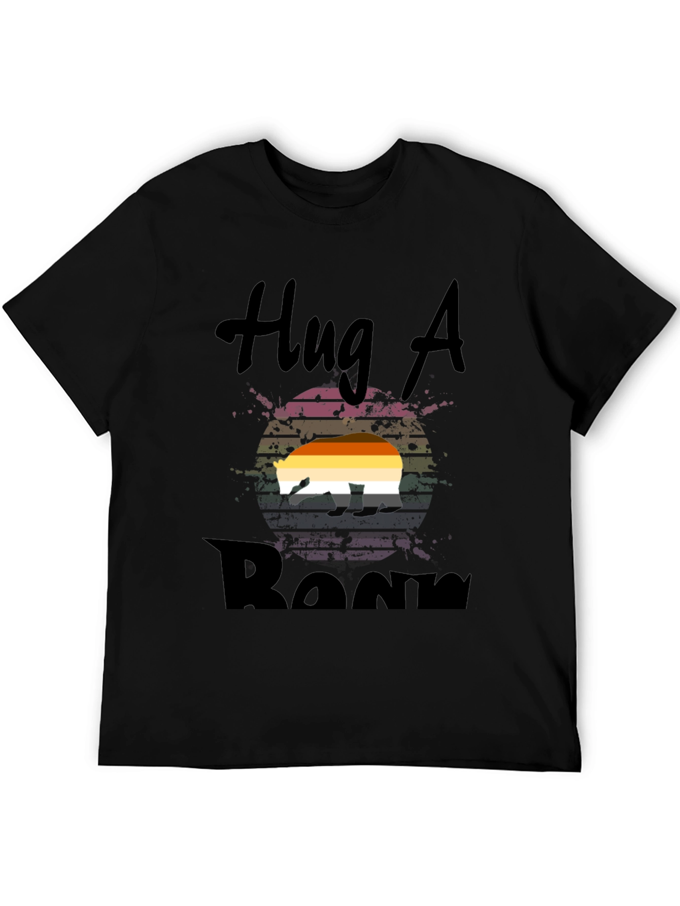 Black Hug A Bear Pride T-Shirt view 5