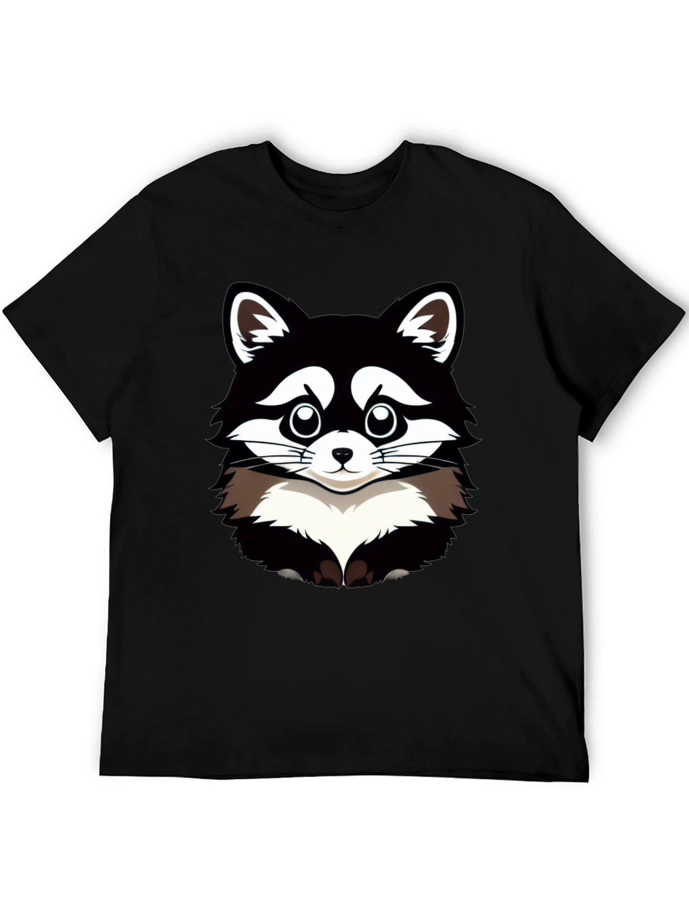 Black Raccoon Graphic T-Shirt - Men's Black Tee view 5