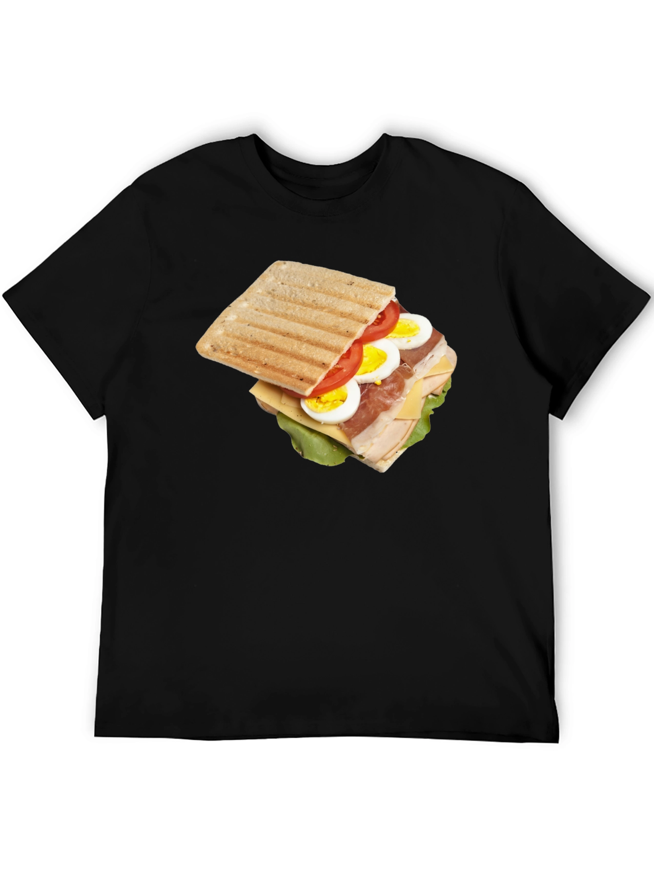 Black Sandwich Graphic Tee - Unique Food T-Shirt view 5