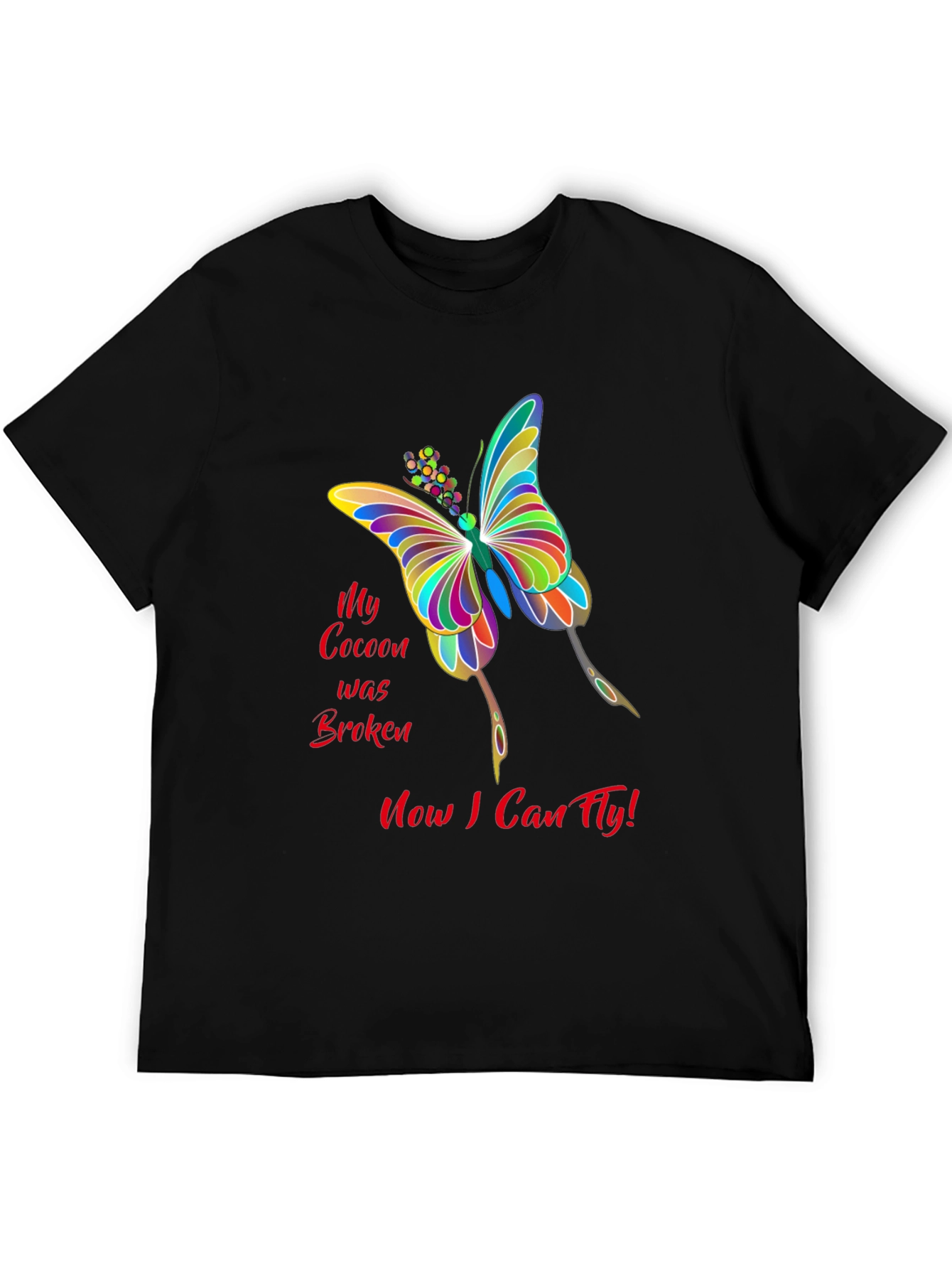 Black Butterfly Freedom Tee: "Now I Can Fly!" view 5