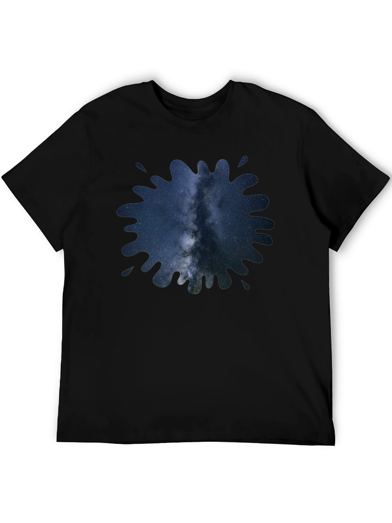 Black Galaxy Splash T-Shirt - Unique Space Design view 5