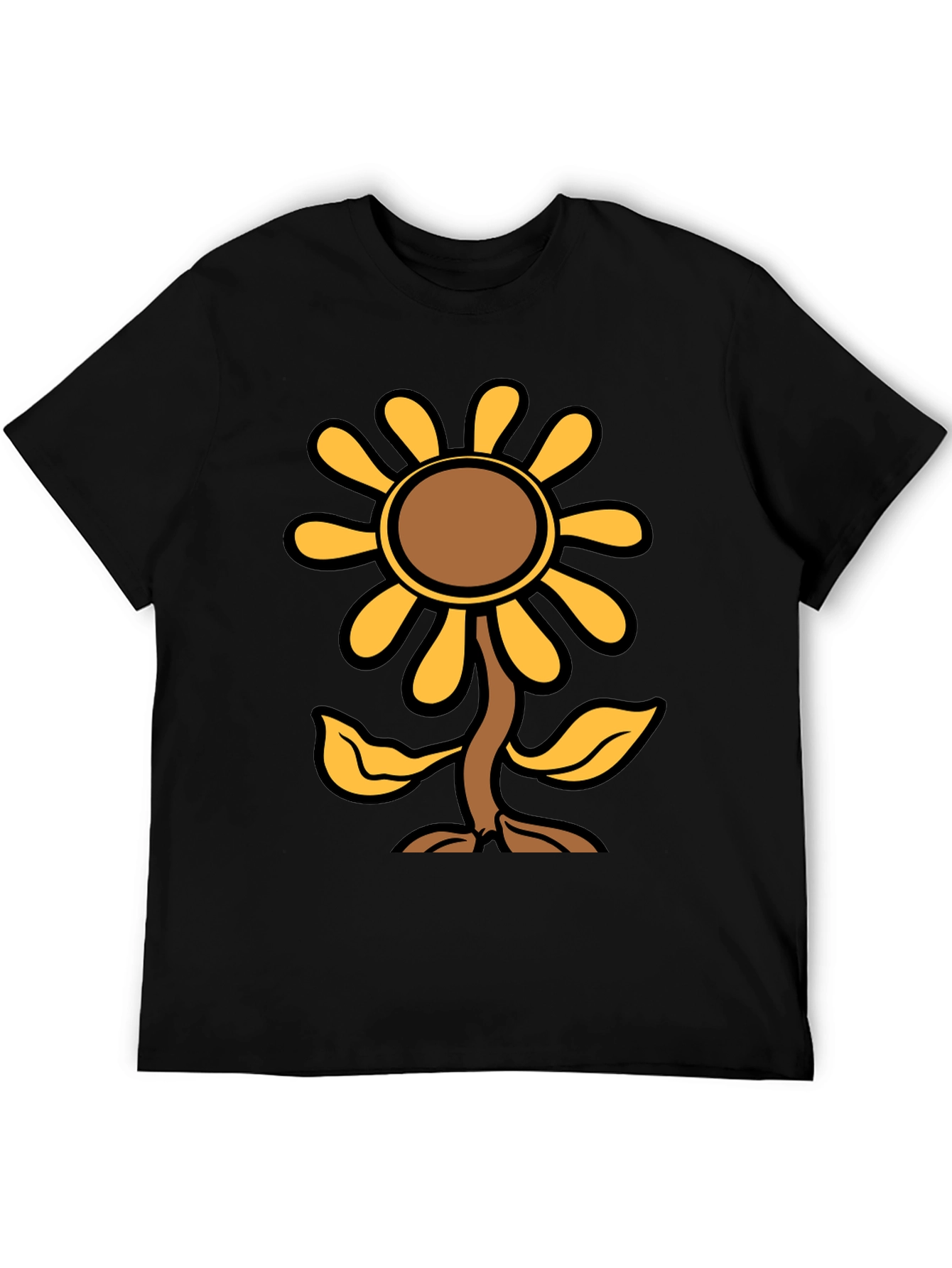 Black Sunflower Graphic Print Black T-Shirt view 5