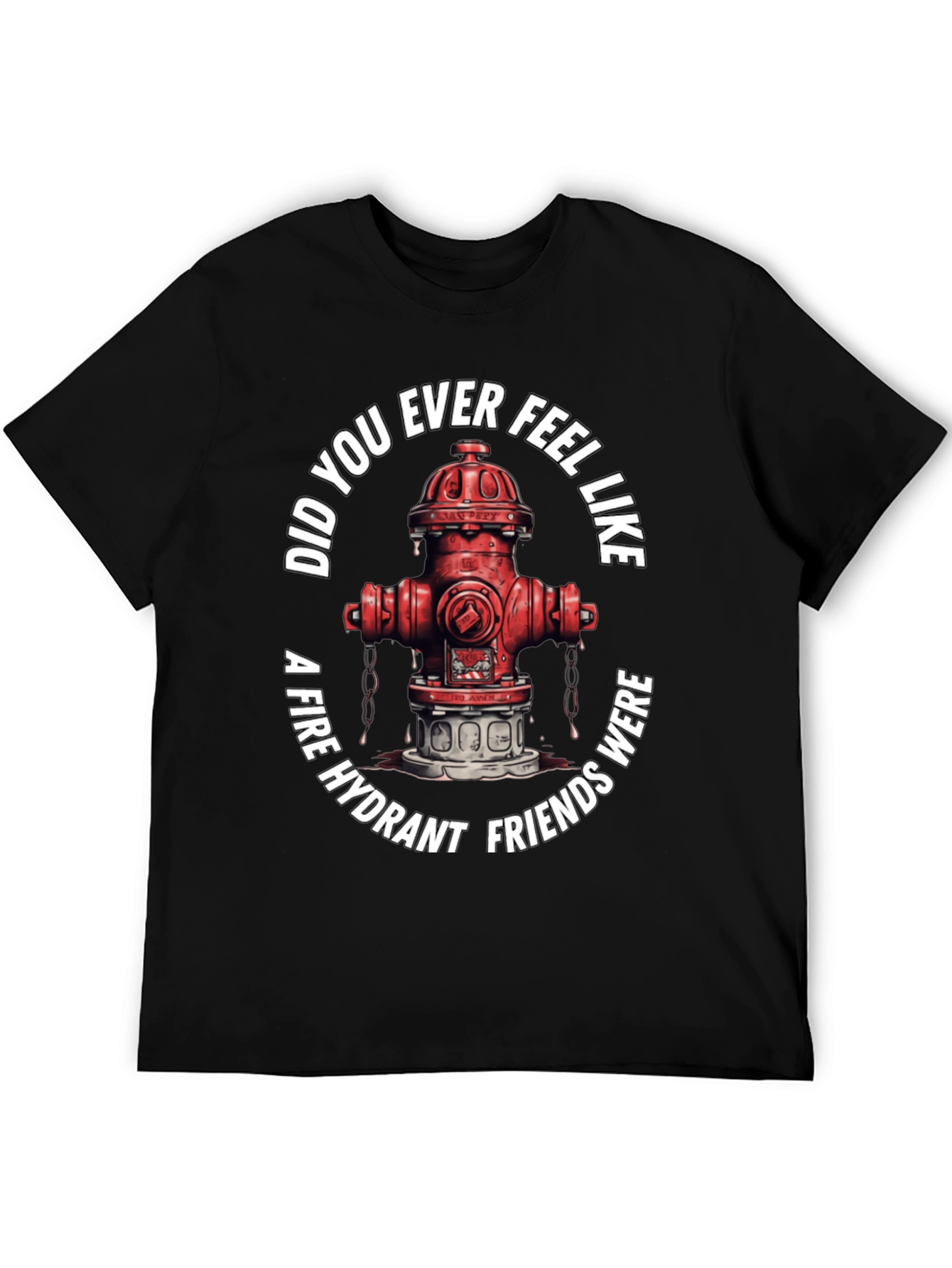 Black Fire Hydrant Friends T-Shirt view 5