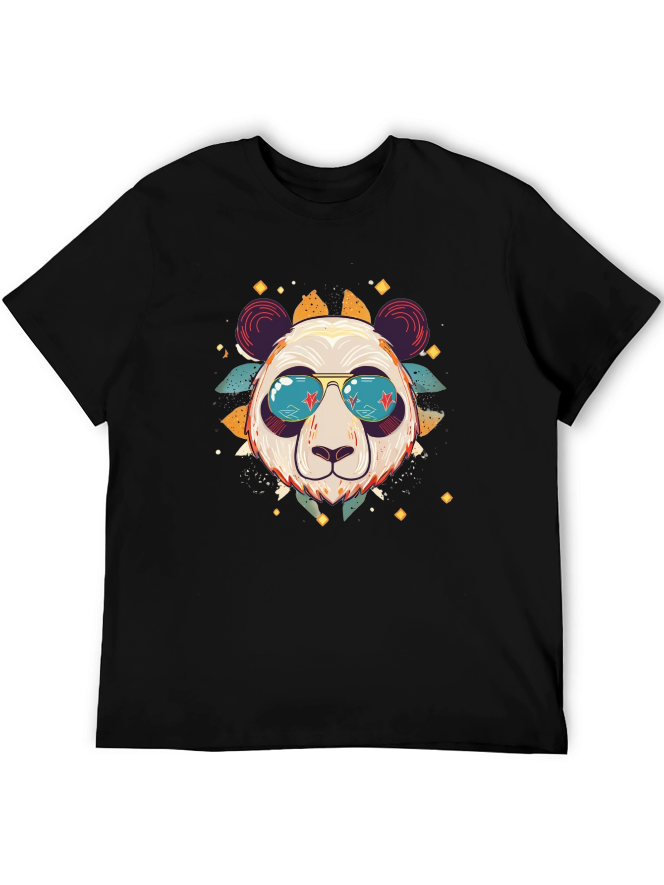 Black Cool Panda Graphic Tee view 5