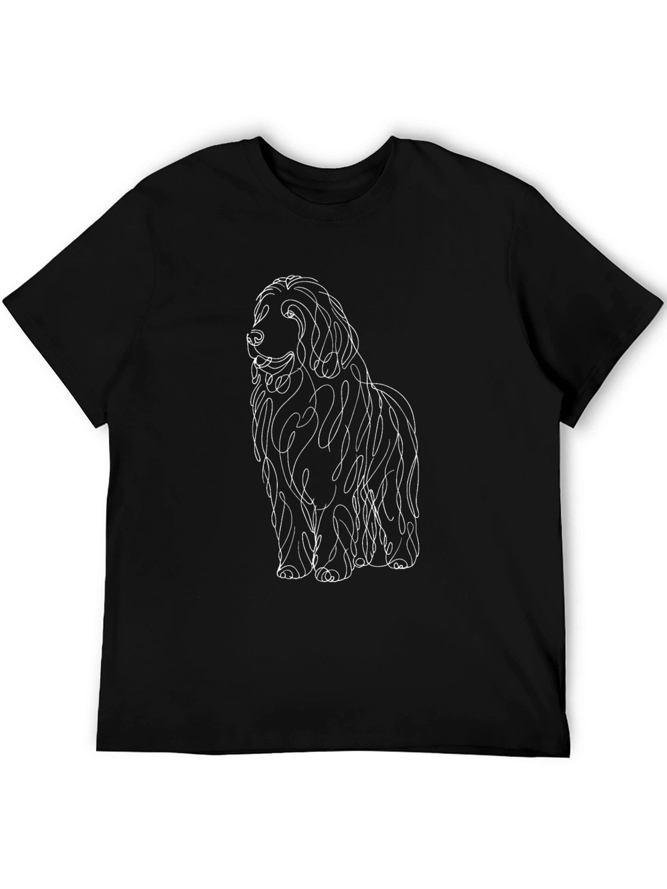 Black Dog Line Art T-Shirt - Black view 5