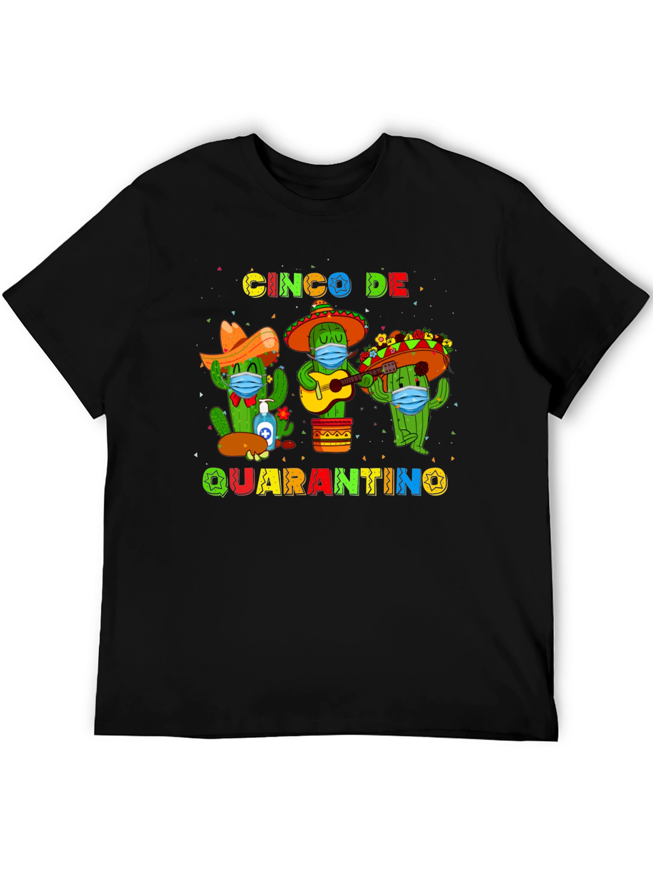 Black Cinco De Quarantino T-Shirt view 5