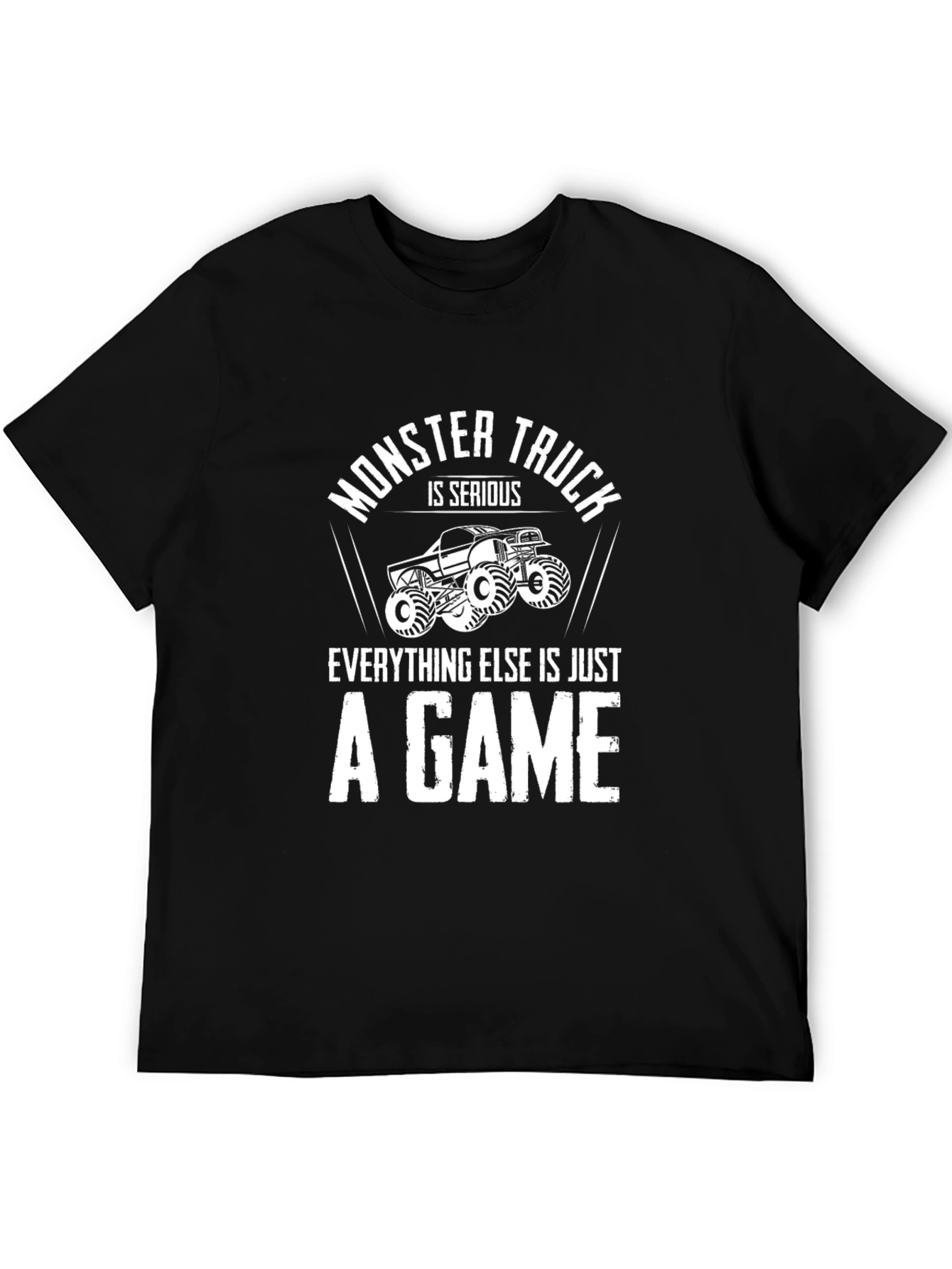 Black Monster Truck Serious Game Graphic Tee - Black view 5