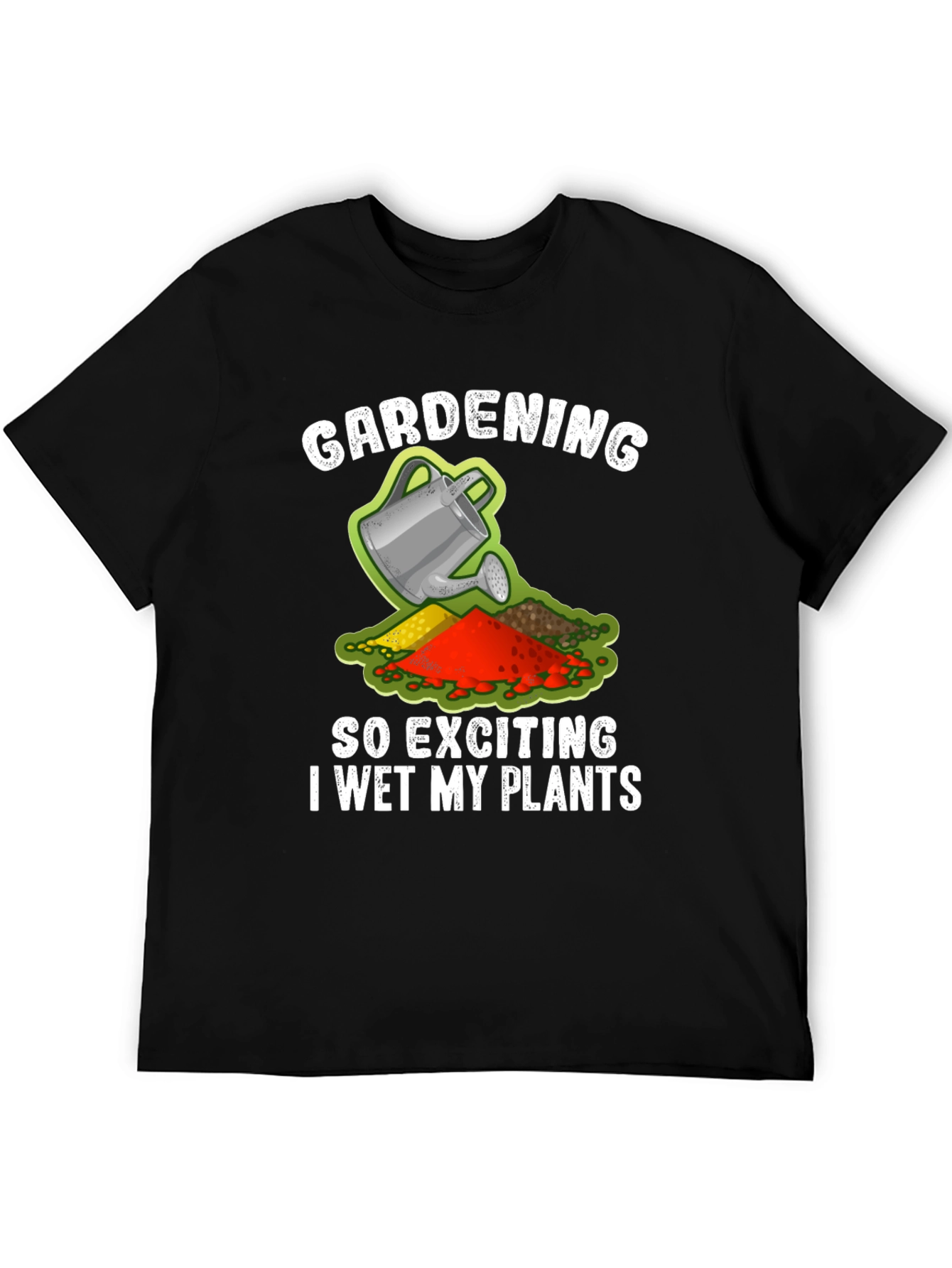 Black Gardening Humor T-Shirt - I Wet My Plants Funny view 5