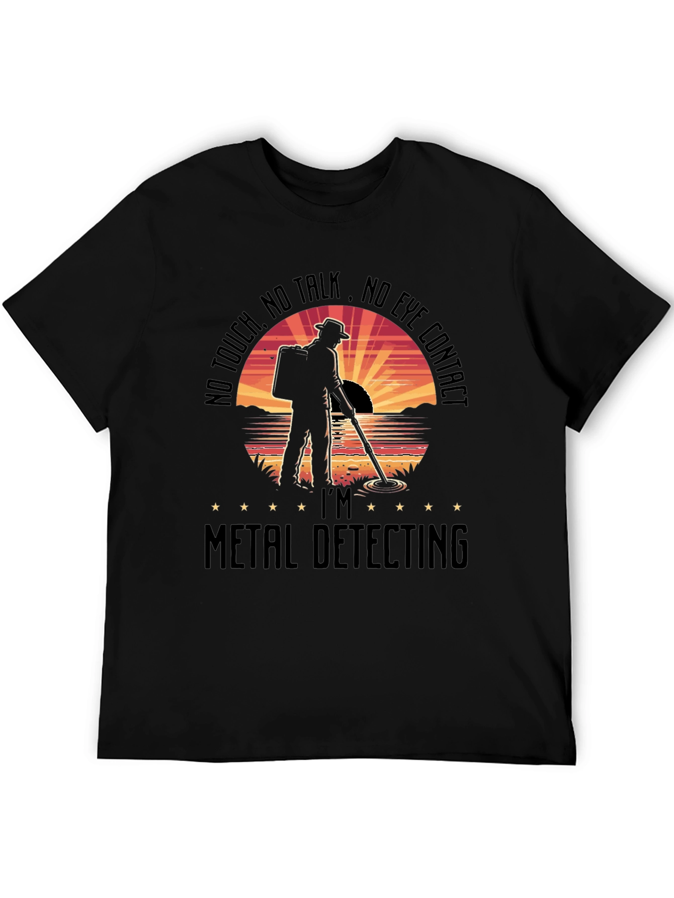 Black Metal Detecting T-Shirt - No Touch, No Talk, No Eye Contact view 5