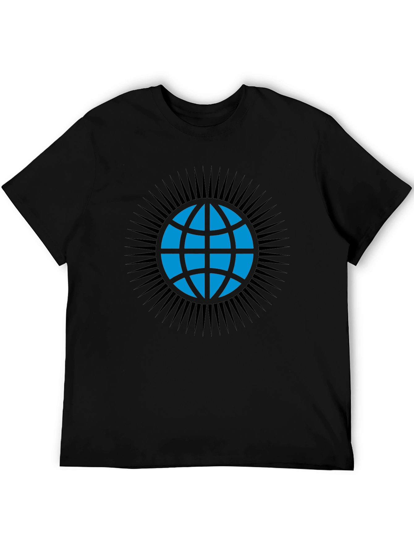 Black Globe Graphic T-Shirt - Modern Black Tee view 5