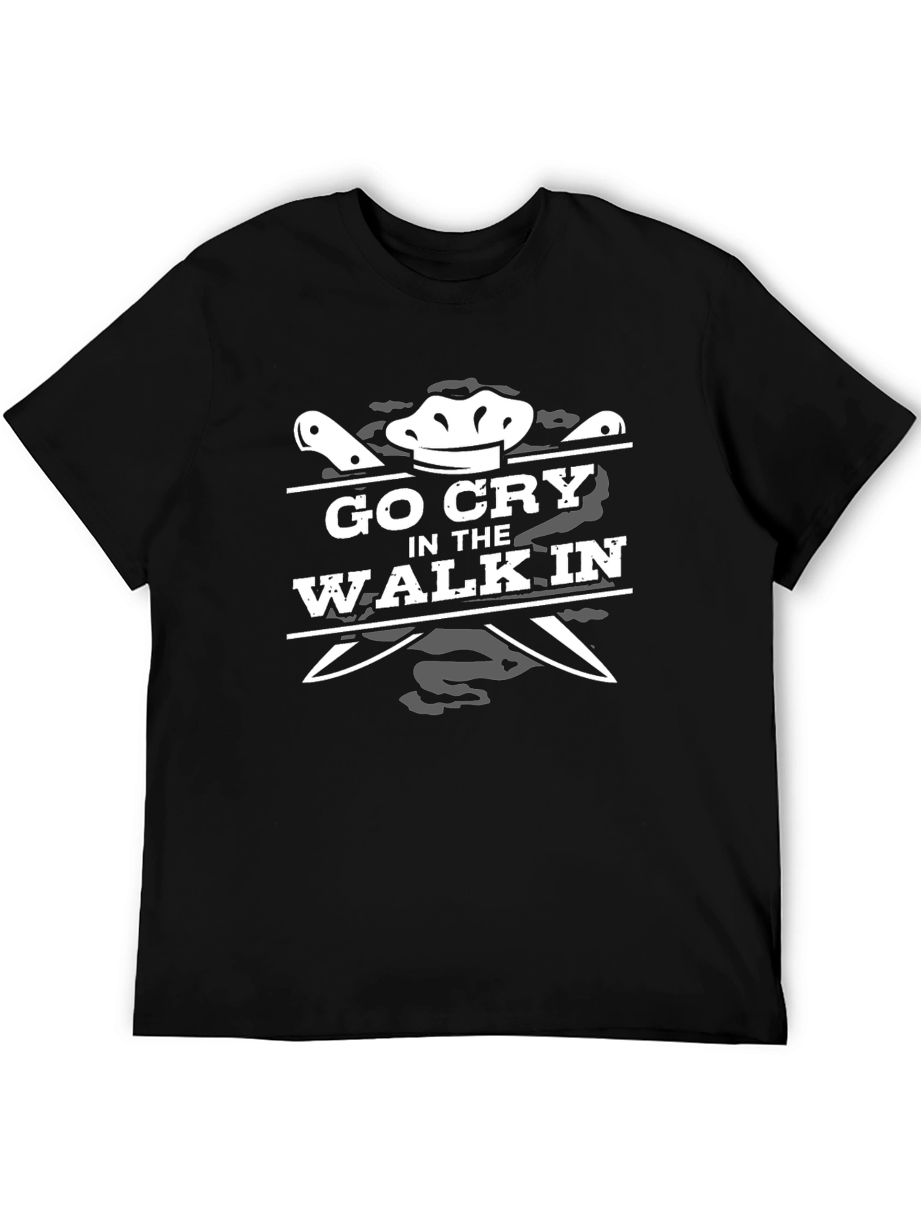 Black Go Cry in the Walk-In Chef T-Shirt view 5
