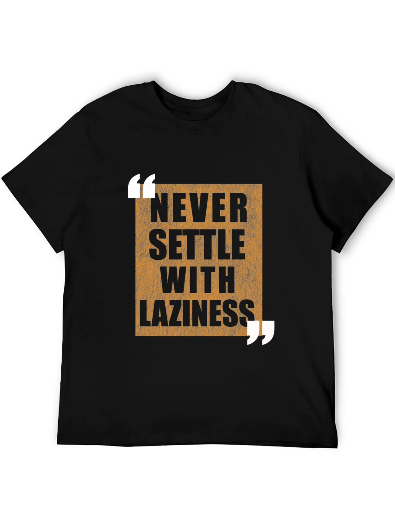 Black Never Settle with Laziness T-Shirt view 5