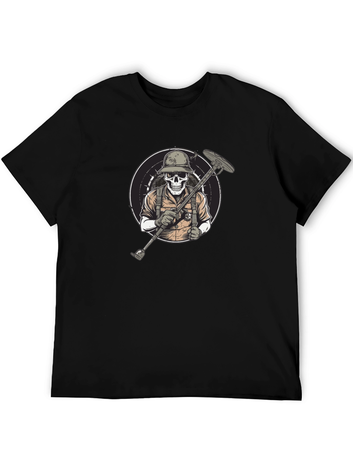 Black Skull Metal Detector T-Shirt view 5