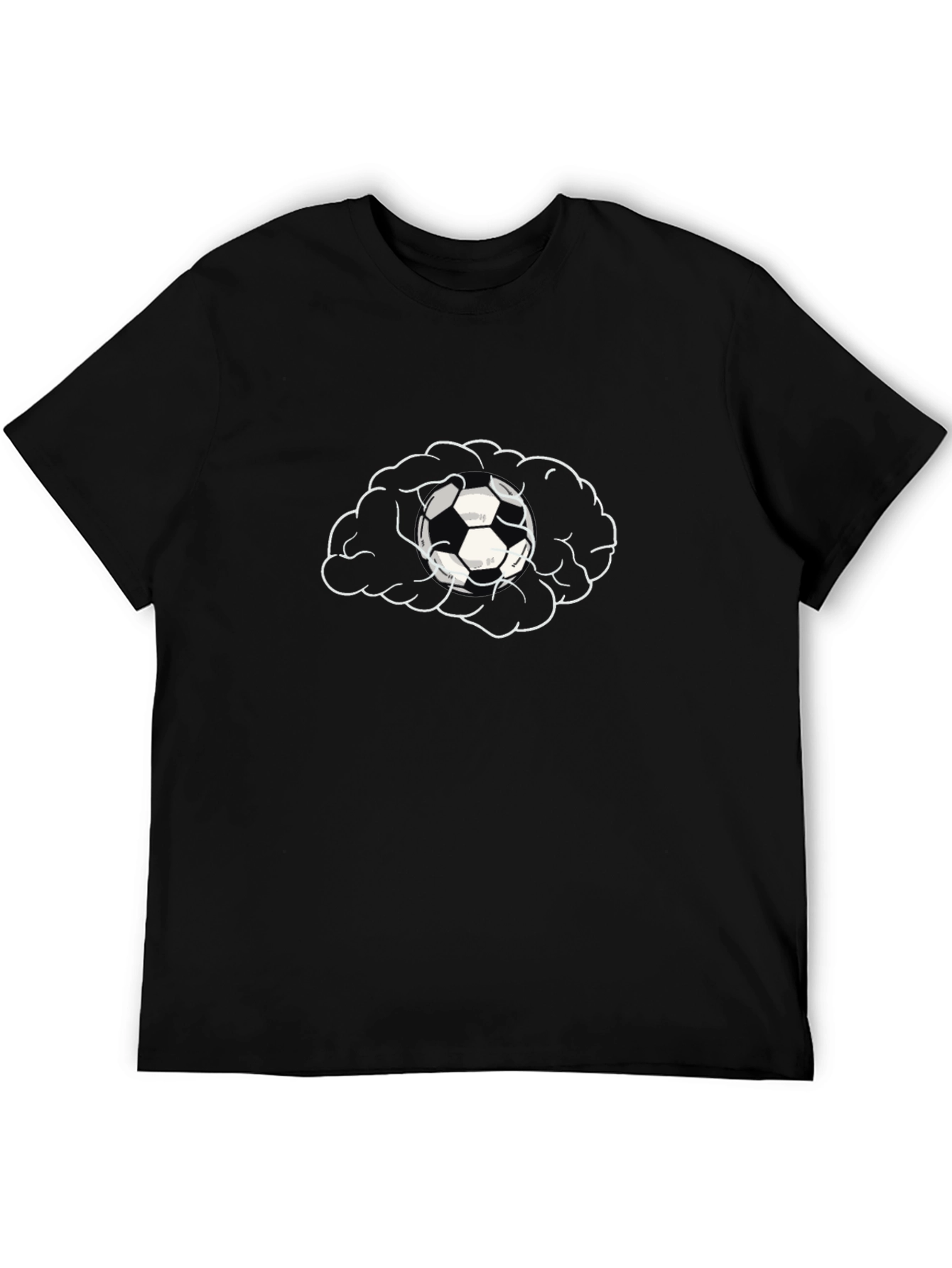Black Brain Soccer T-Shirt - Black view 5