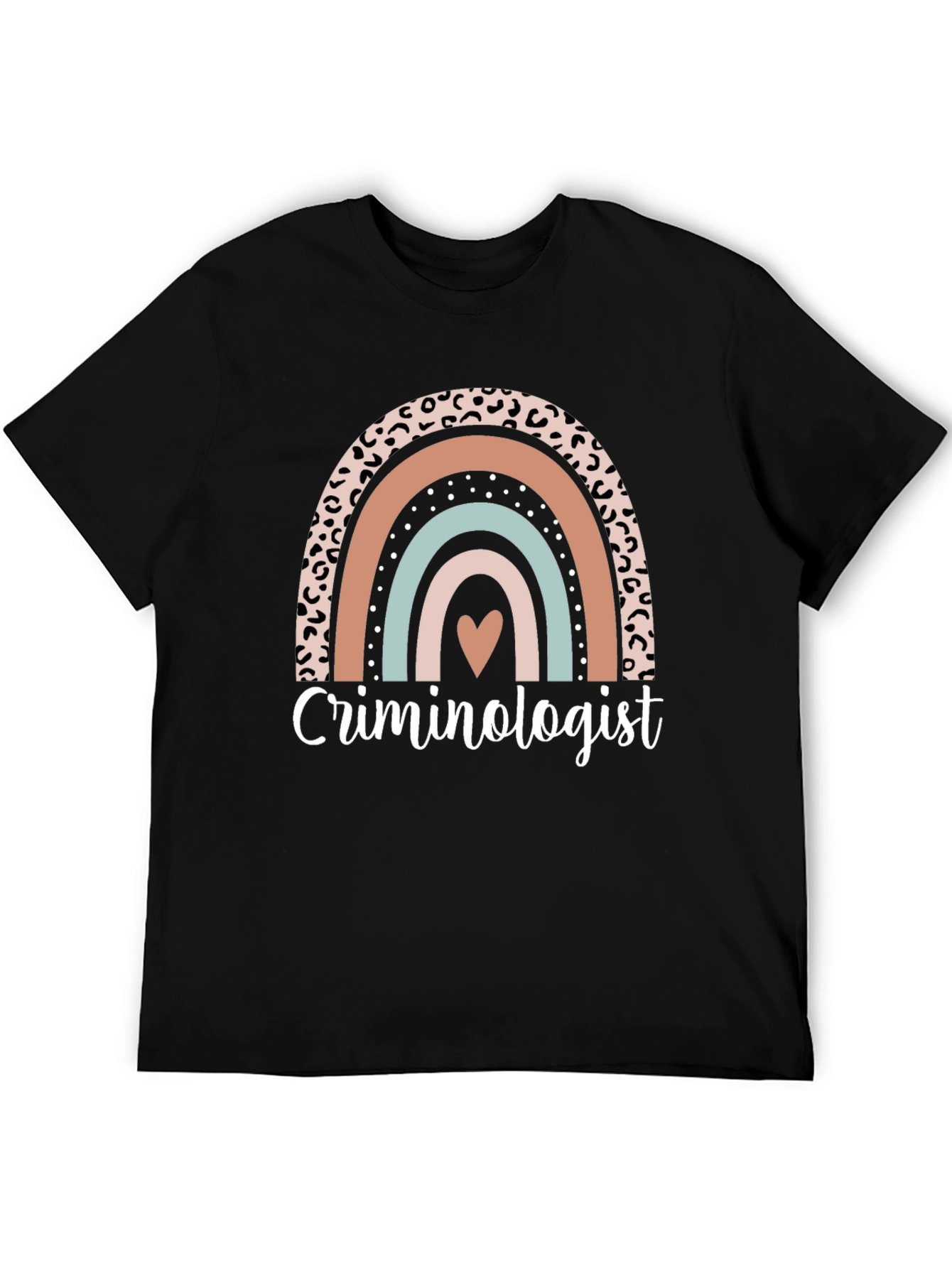 Black Criminologist Rainbow Graphic T-Shirt view 5