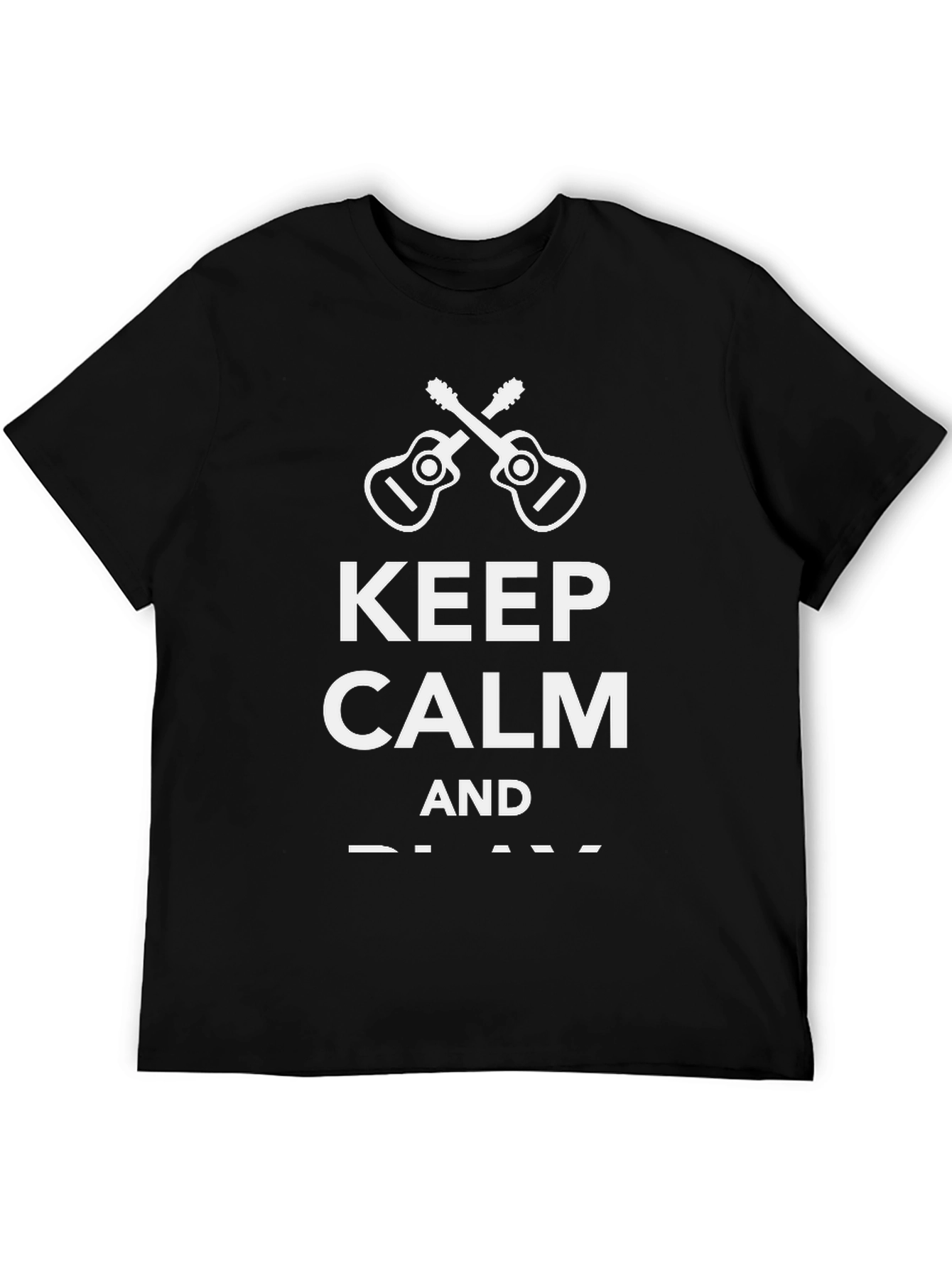 Black Keep Calm & Play Guitar T-Shirt view 5
