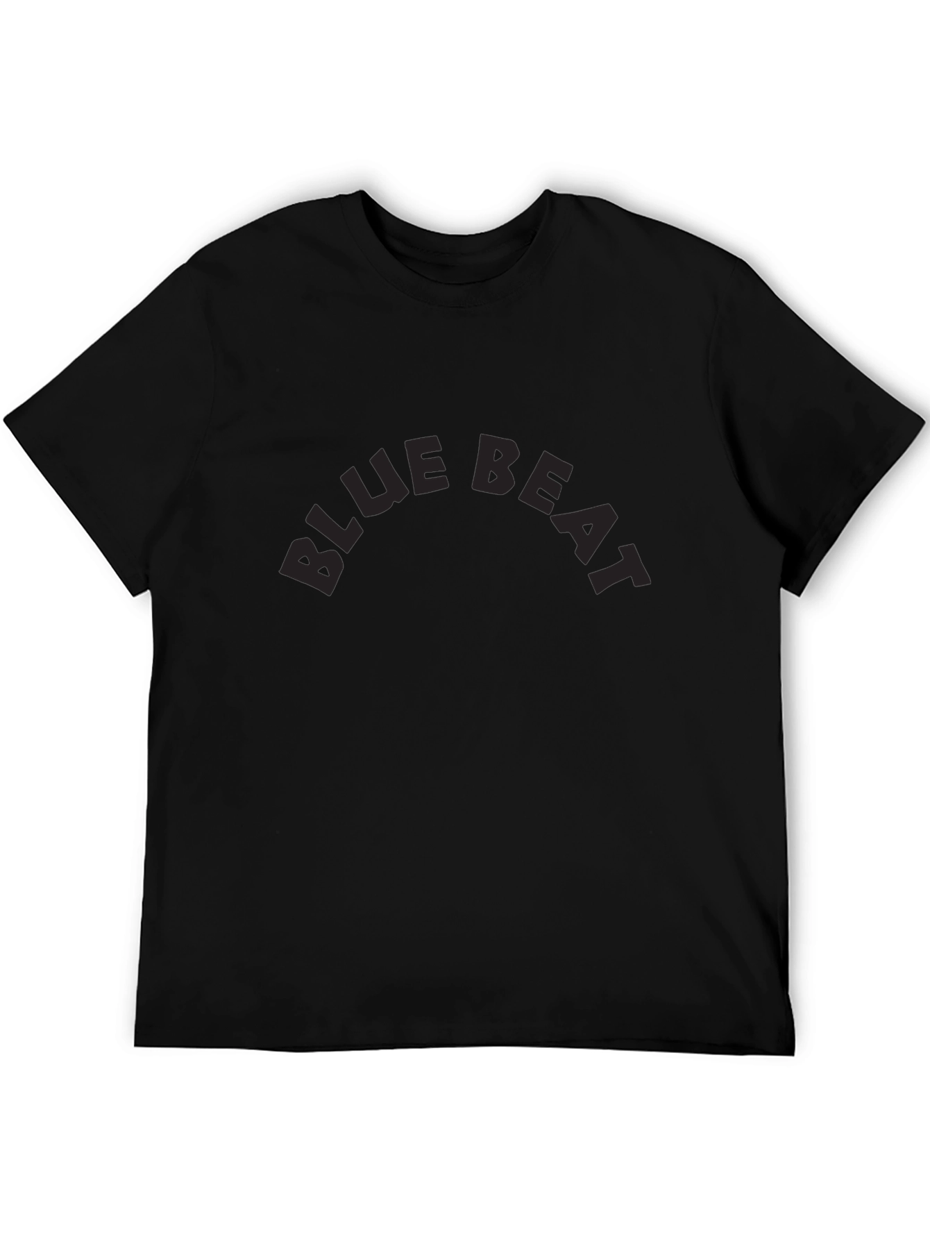 Black Blue Beat Graphic T-Shirt - Black Crew Neck Tee view 5