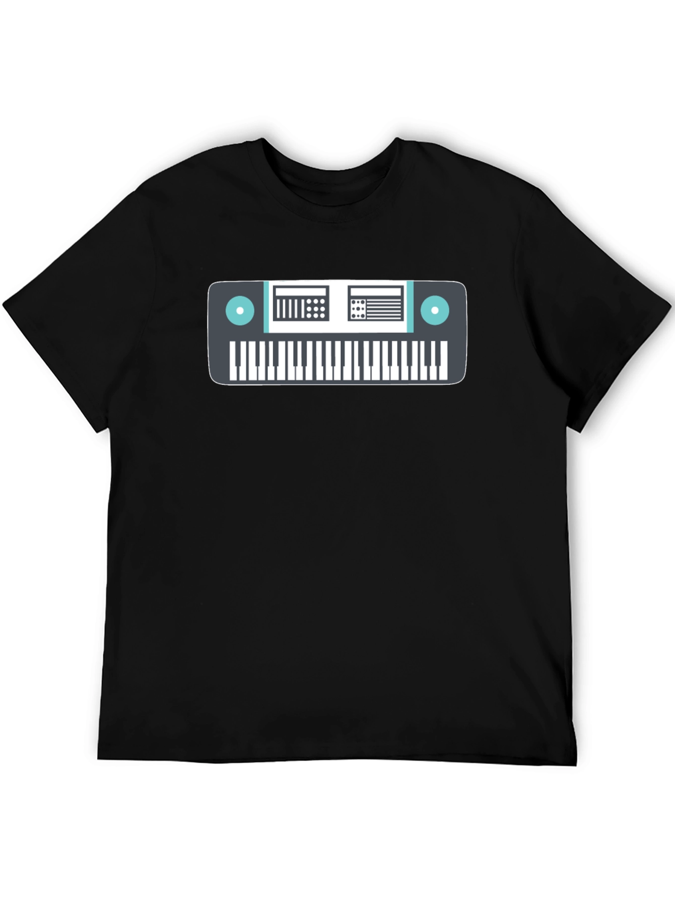 Black Keyboard Graphic Tee - Music Lover's Black T-Shirt view 5