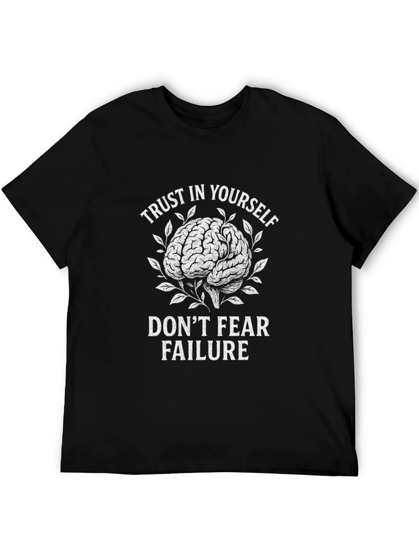 Black Trust Yourself Brain Graphic T-Shirt view 5