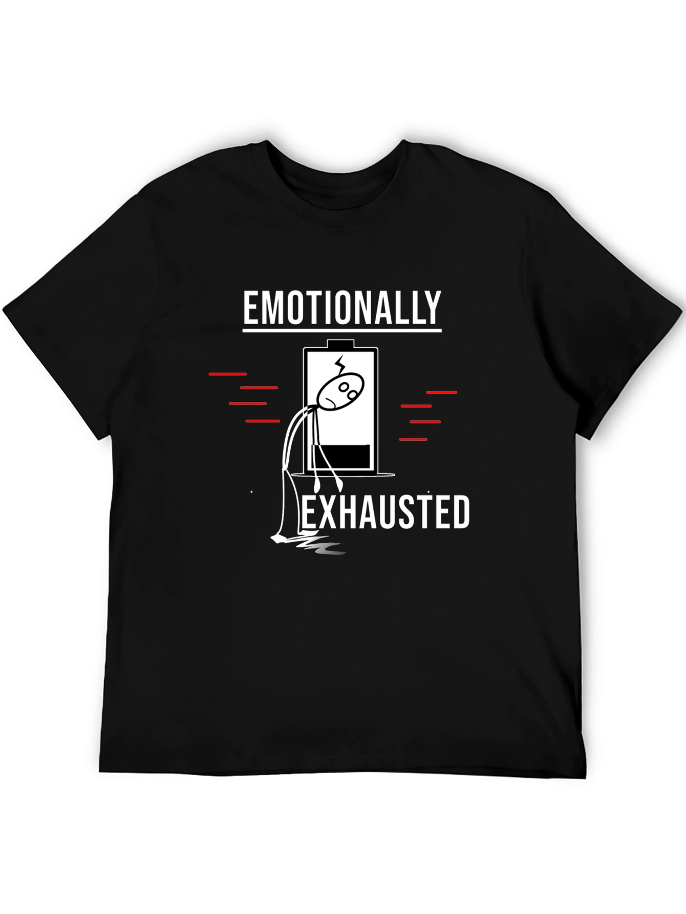 Black Emotionally Exhausted Graphic T-Shirt - Black view 5