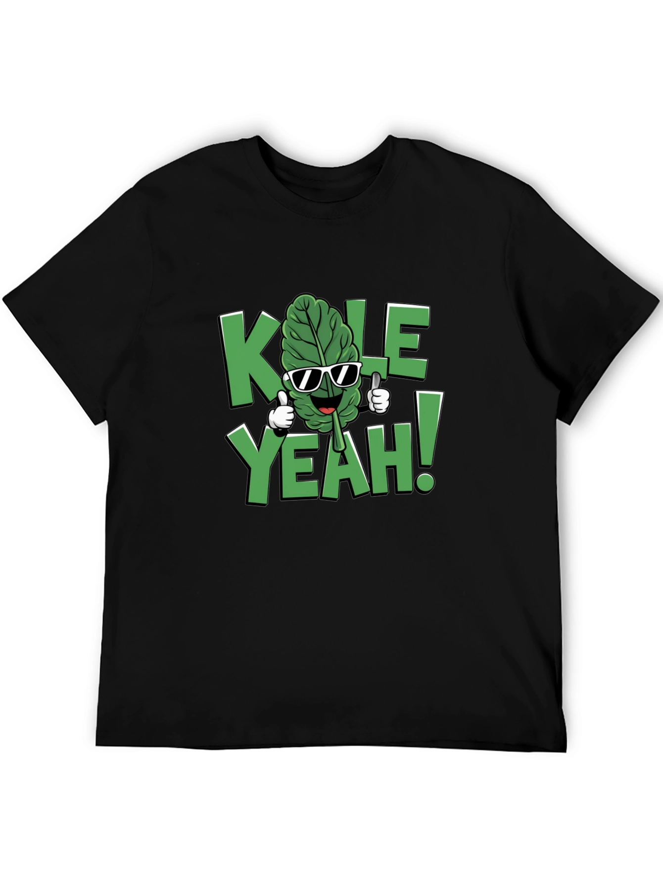 Black KALE YEAH! Graphic T-Shirt - Funny Vegan Tee view 5