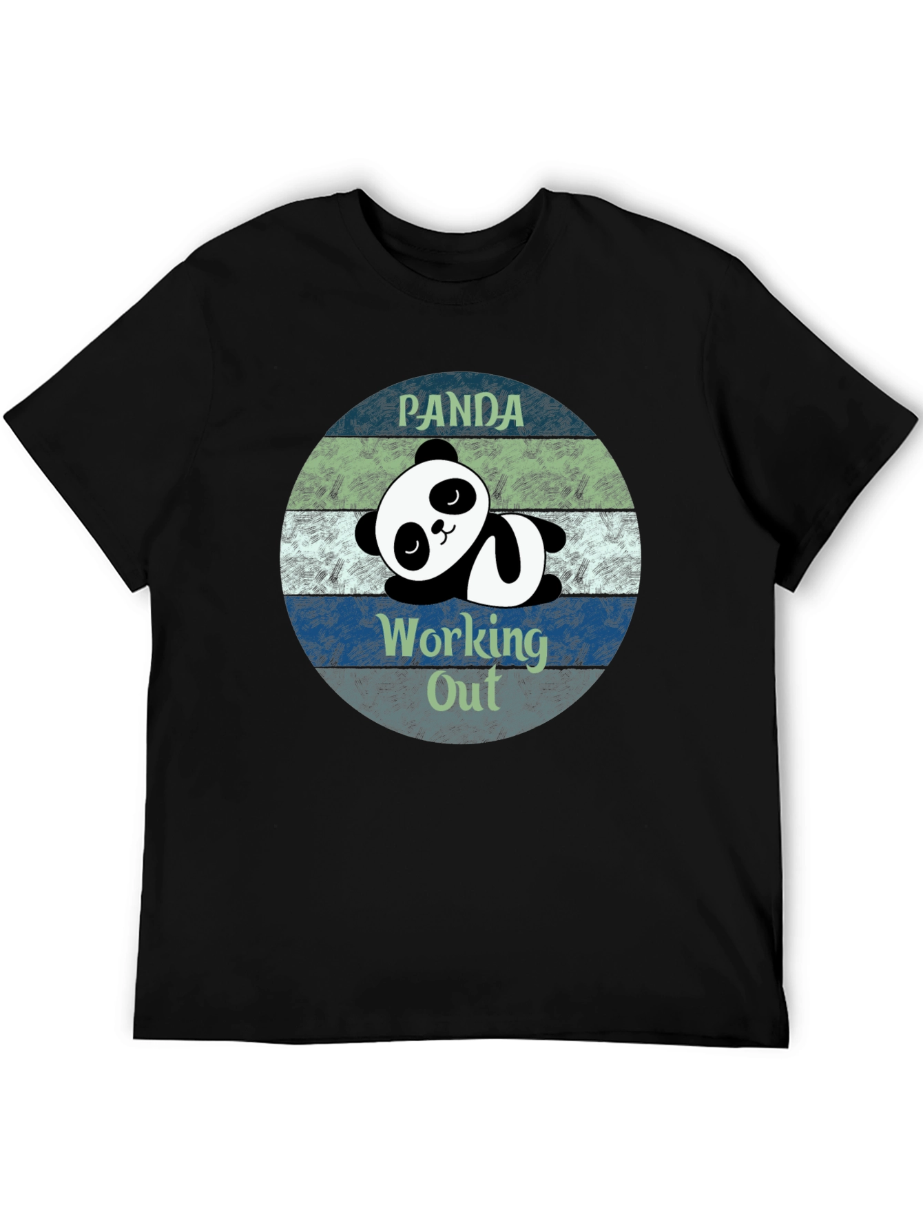 Black Panda Working Out Funny T-Shirt view 5