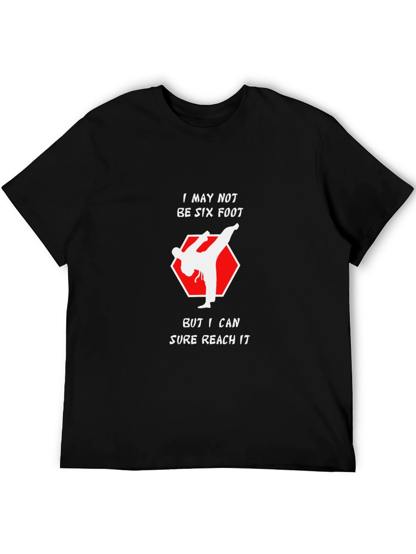 Black Reach It Funny Karate T-Shirt view 5