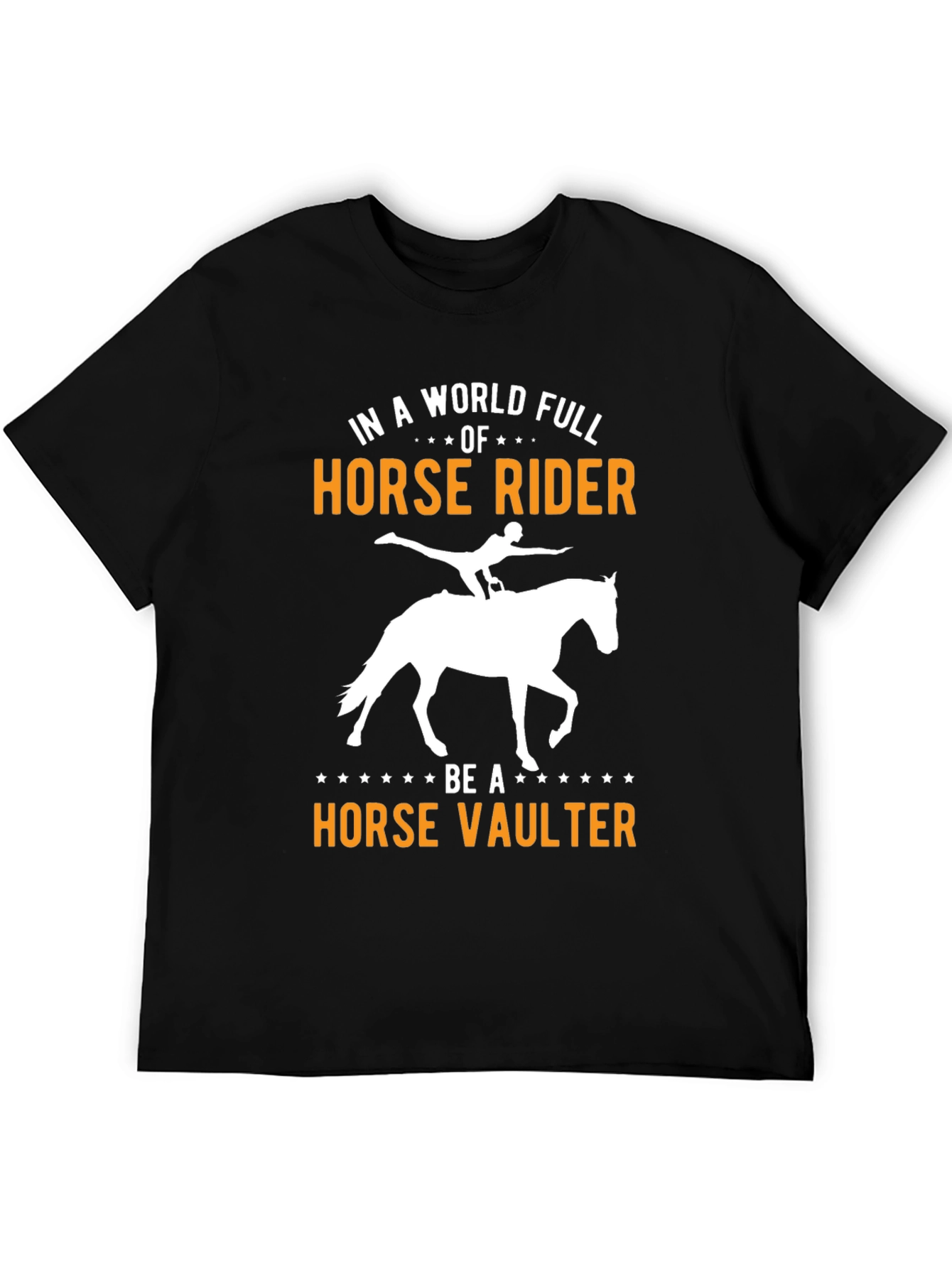 Black Horse Rider vs Horse Vaulter Graphic T-Shirt view 5