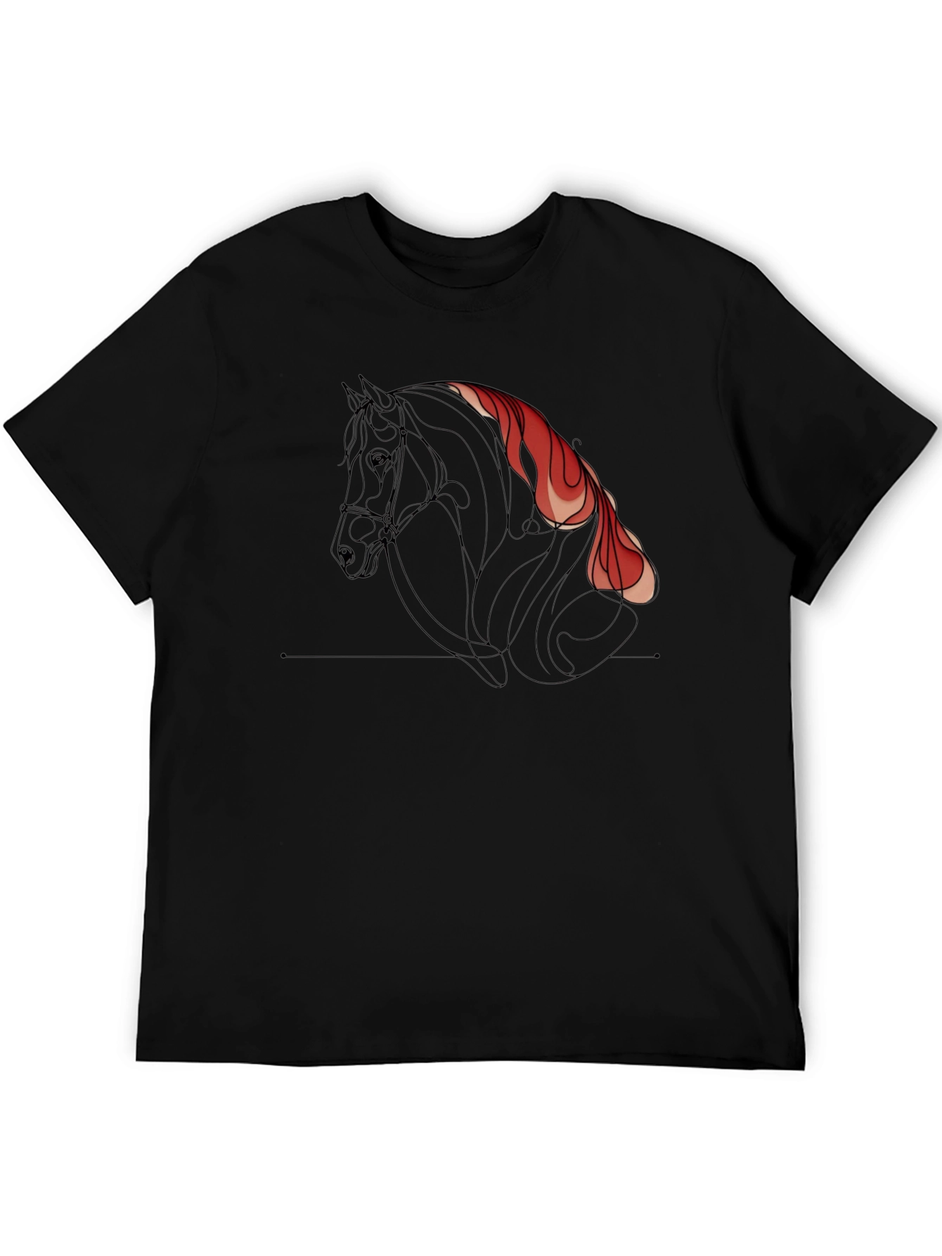 Black Black Horse Graphic Tee - Stylish Men's T-Shirt view 5