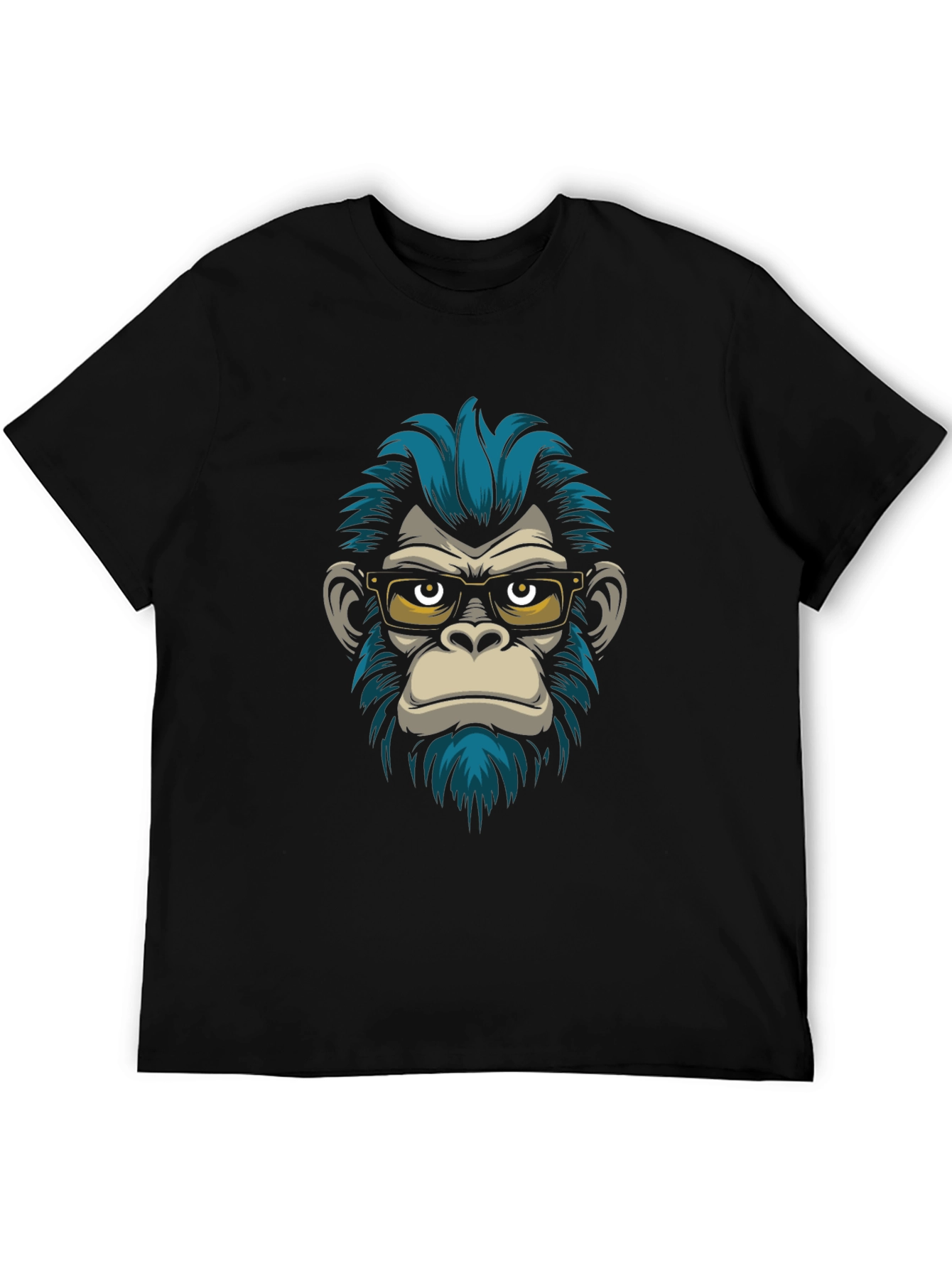 Black Cool Monkey Graphic T-Shirt - Black view 5