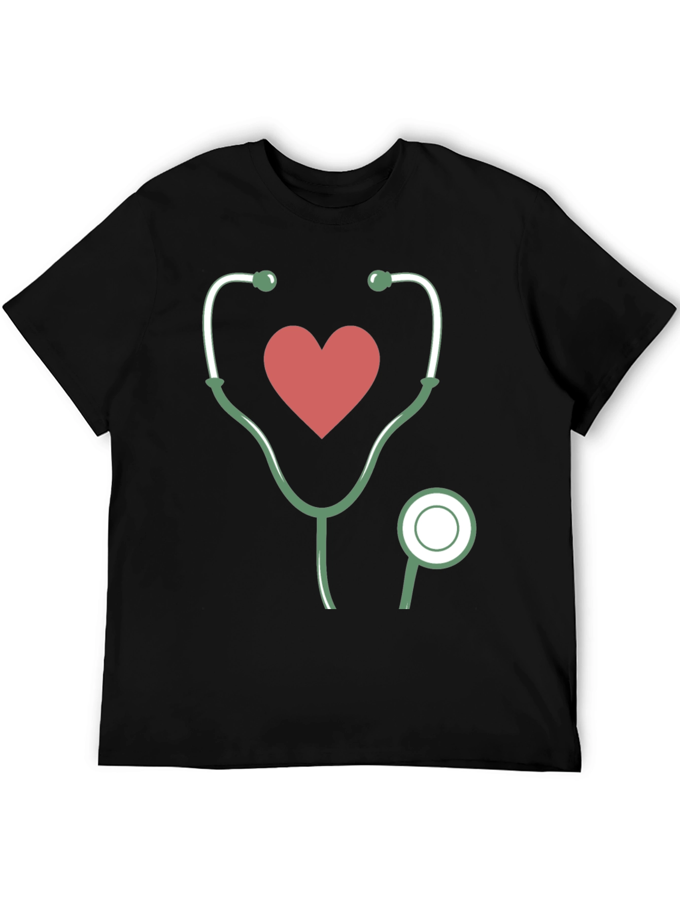 Black Heartbeat Stethoscope Graphic Tee view 5