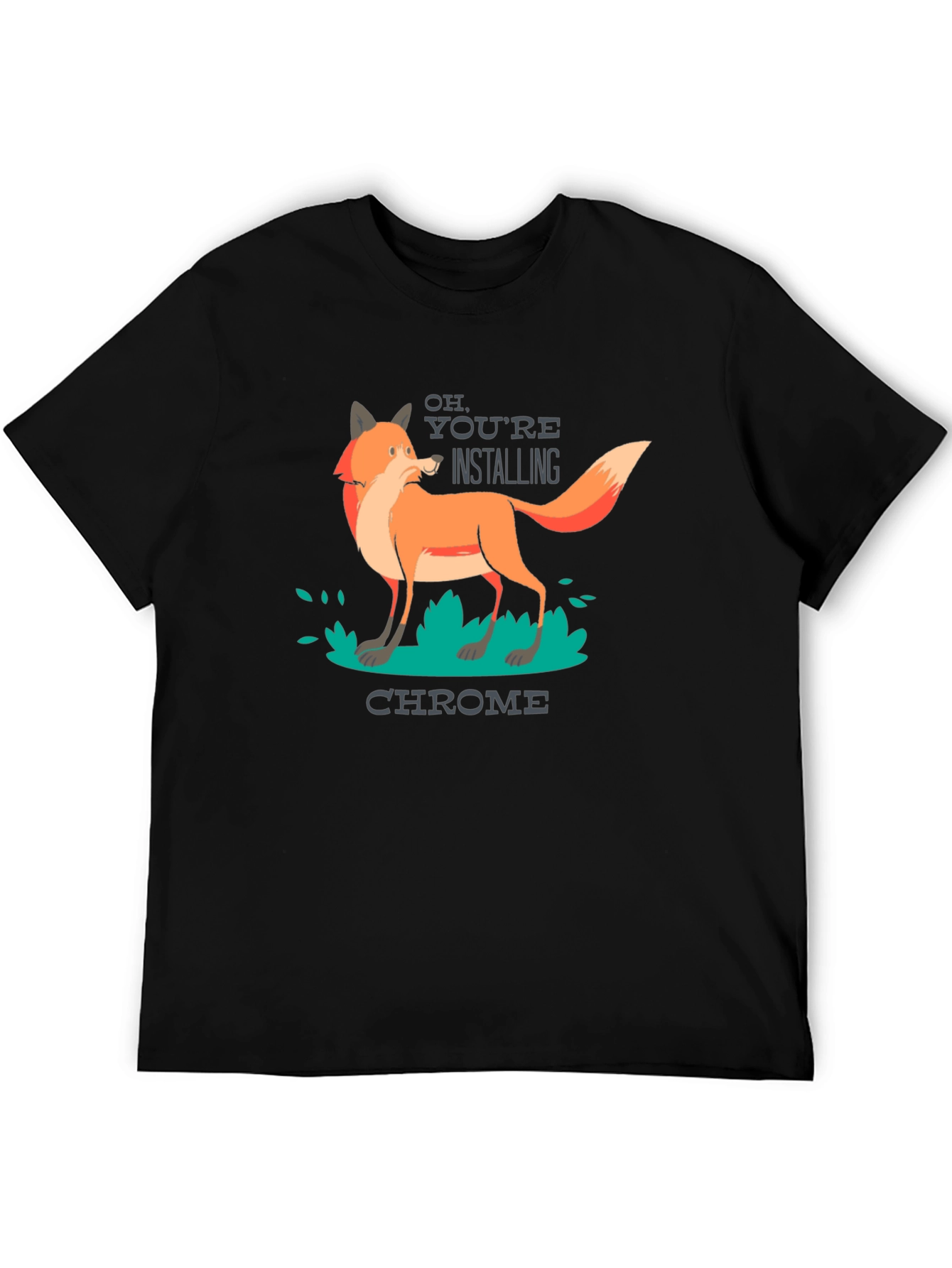 Black Funny Firefox Chrome T-Shirt view 5