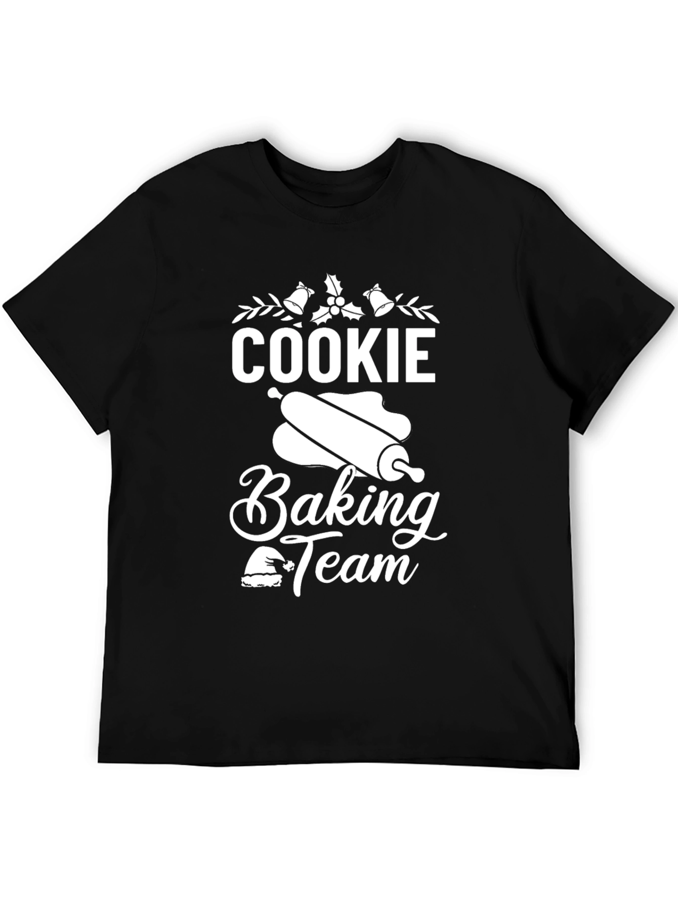 Black Cookie Baking Team Holiday T-Shirt view 5